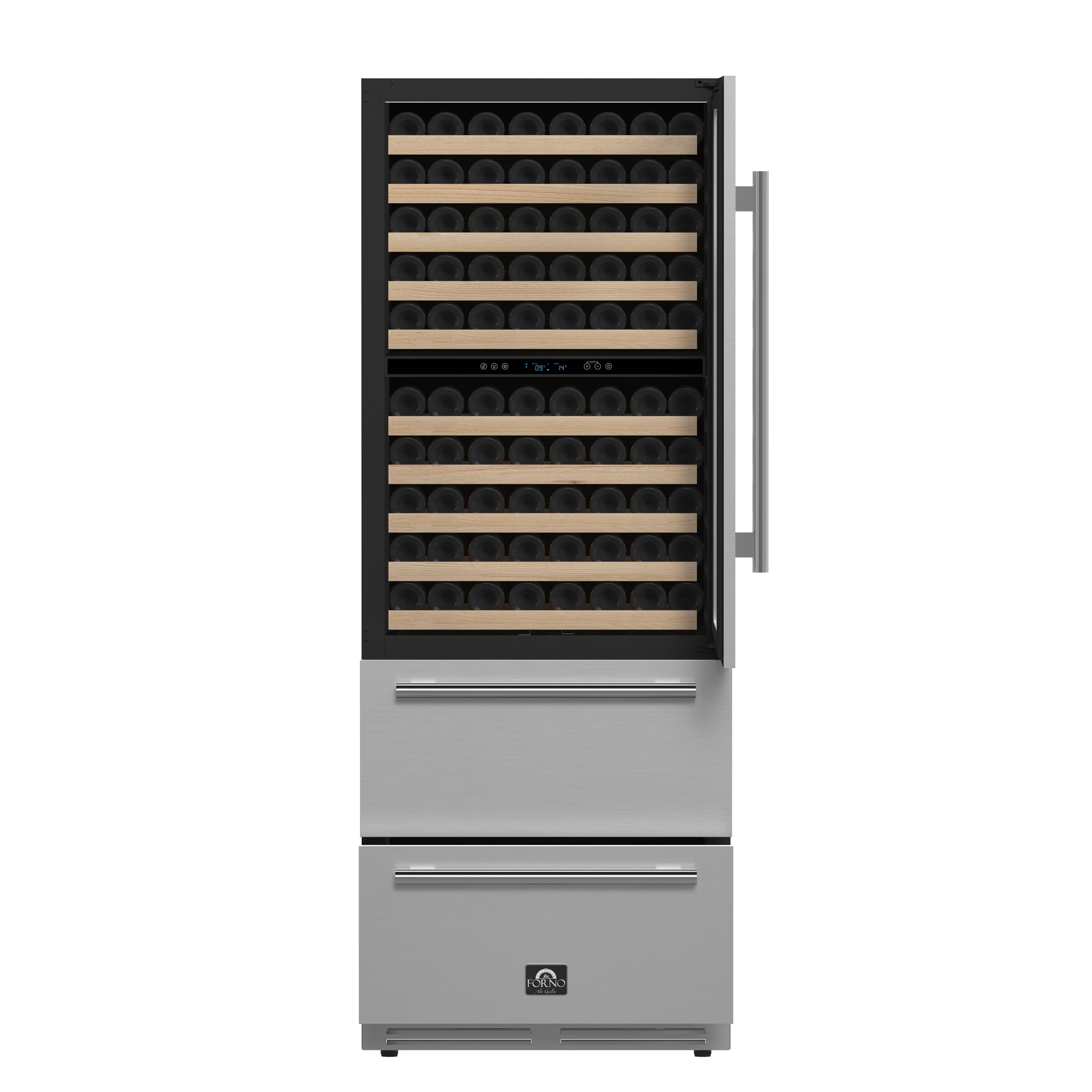 Forno Celano 30 in. 150 Bottle and 252 Can Triple Zone Wine Cooler | FWCDR6697-30S
