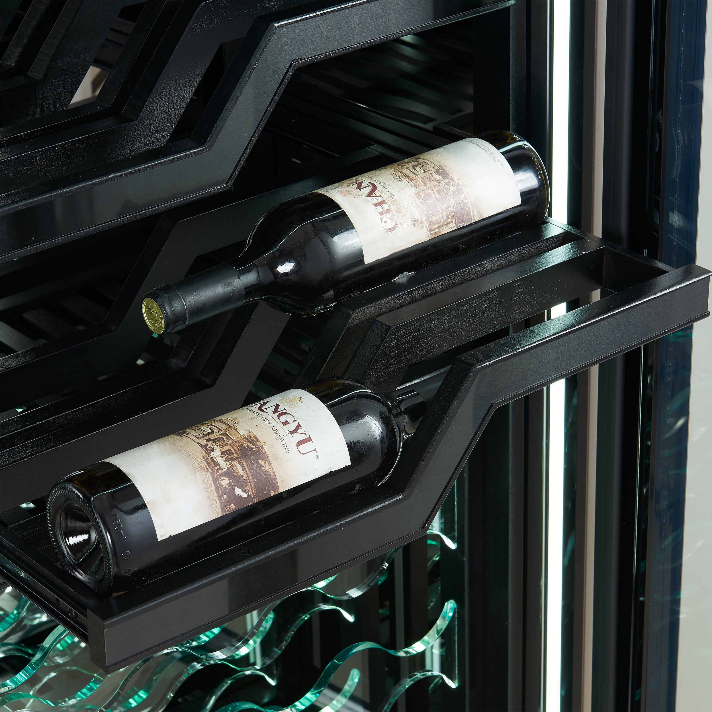 Forno Abruzzo 48 in. 102 Bottle Dual Zone Wine Cooler with Clear Acrylic Holders and Stainless Trim Shelves | FWCDR6610-48S