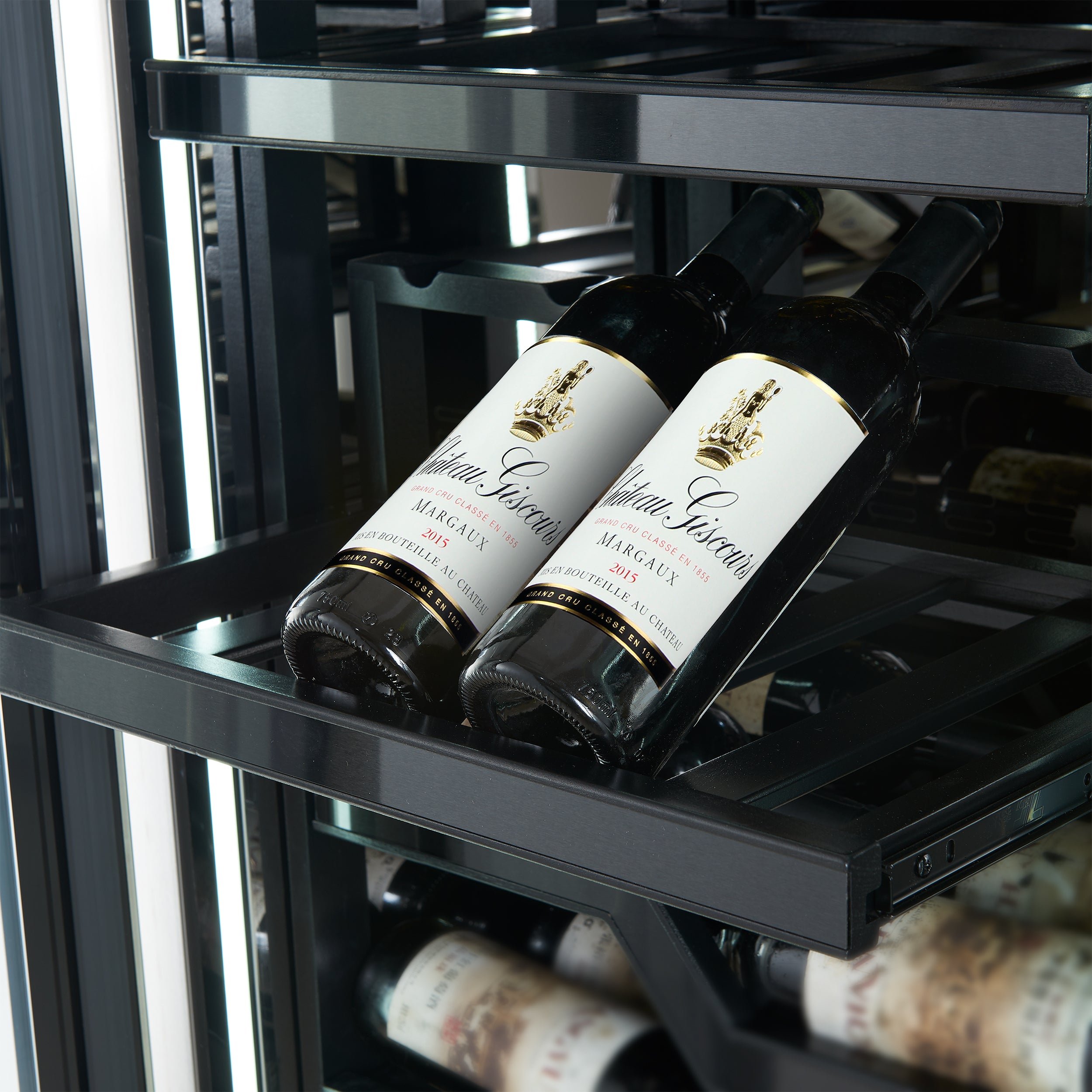 Forno Abruzzo 48 in. 102 Bottle Dual Zone Wine Cooler with Clear Acrylic Holders and Stainless Trim Shelves | FWCDR6610-48S