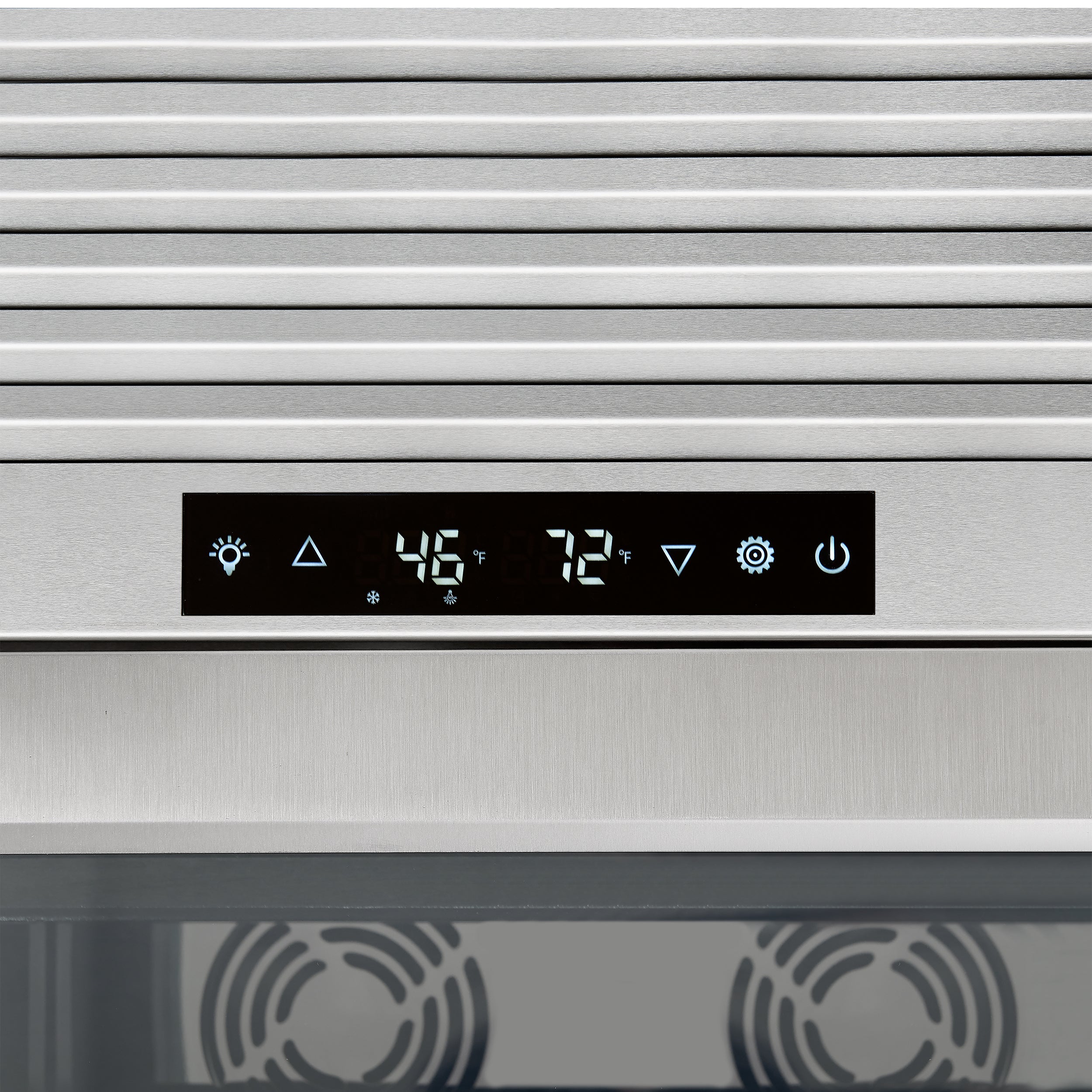 FORNO Abruzzo 48-Inch Dual Zones Wine Cellar, 102 Bottles, 24 cu. ft., Green Acrylic Holders & Black Shelves