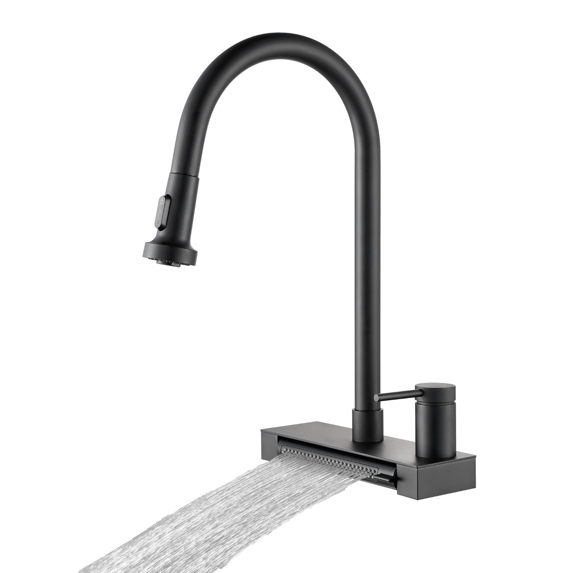 FORNO ACQUA 4 Function Waterfall Pull-Down Kitchen Faucet Black