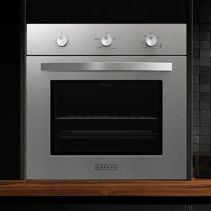 Empava 24 In. 2.3 cu. Ft. Stainless Steel Self-Cleaning Natural Gas Single Wall Oven | EMPV-24WO08