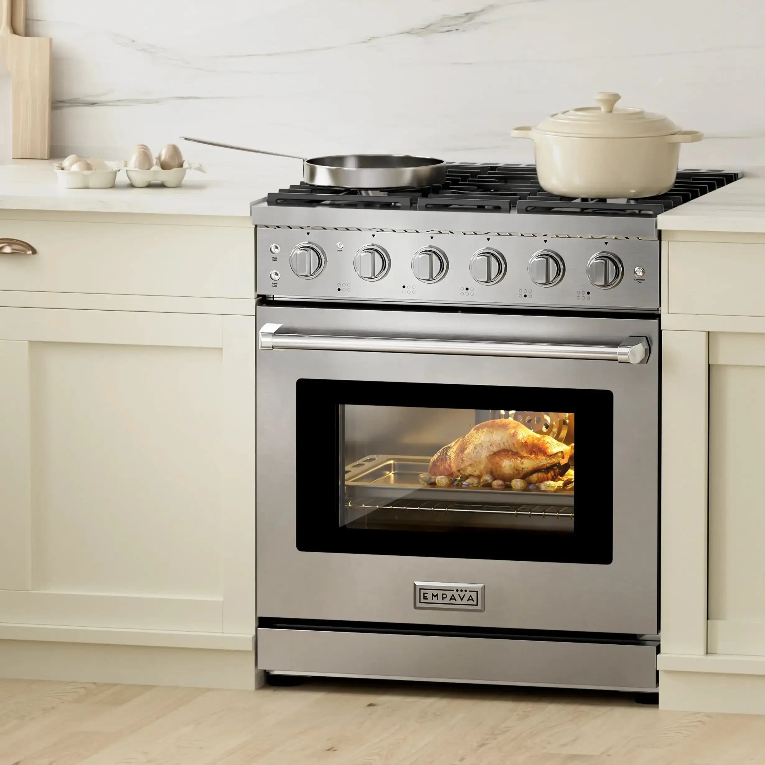 Empava Pro-Style 30 in. 4.5 cu. Ft. 5-Burner Stainless Steel Gas Range | EMPV-30GR10