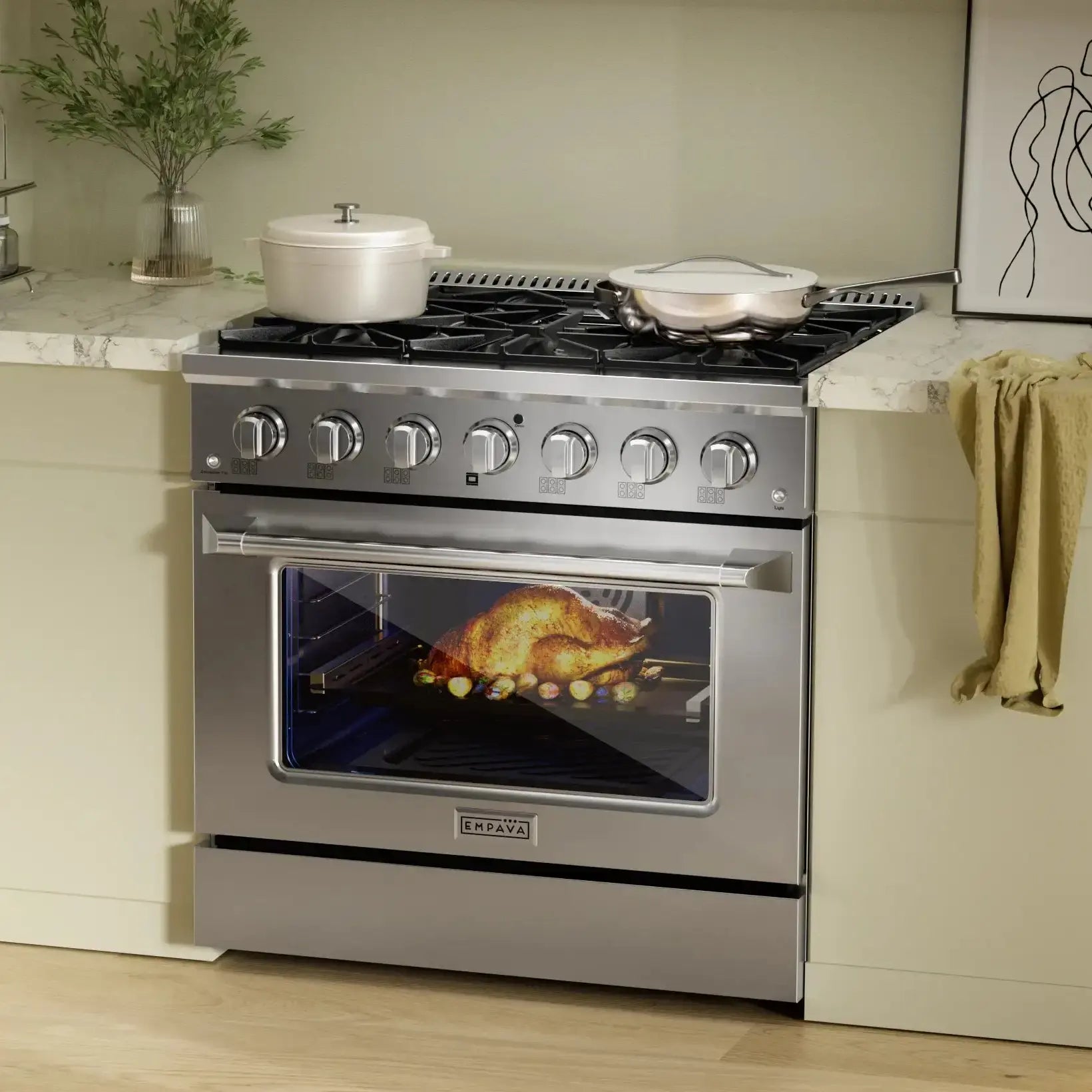 Empava Pro-Style 36 In. 5.2 cu. Ft. 6-burner Stainless Steel Gas Range | EMPV-36GR08