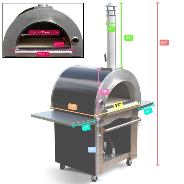 Pinnacolo Ibrido Stainless Steel Gas and Wood Fired Pizza Oven