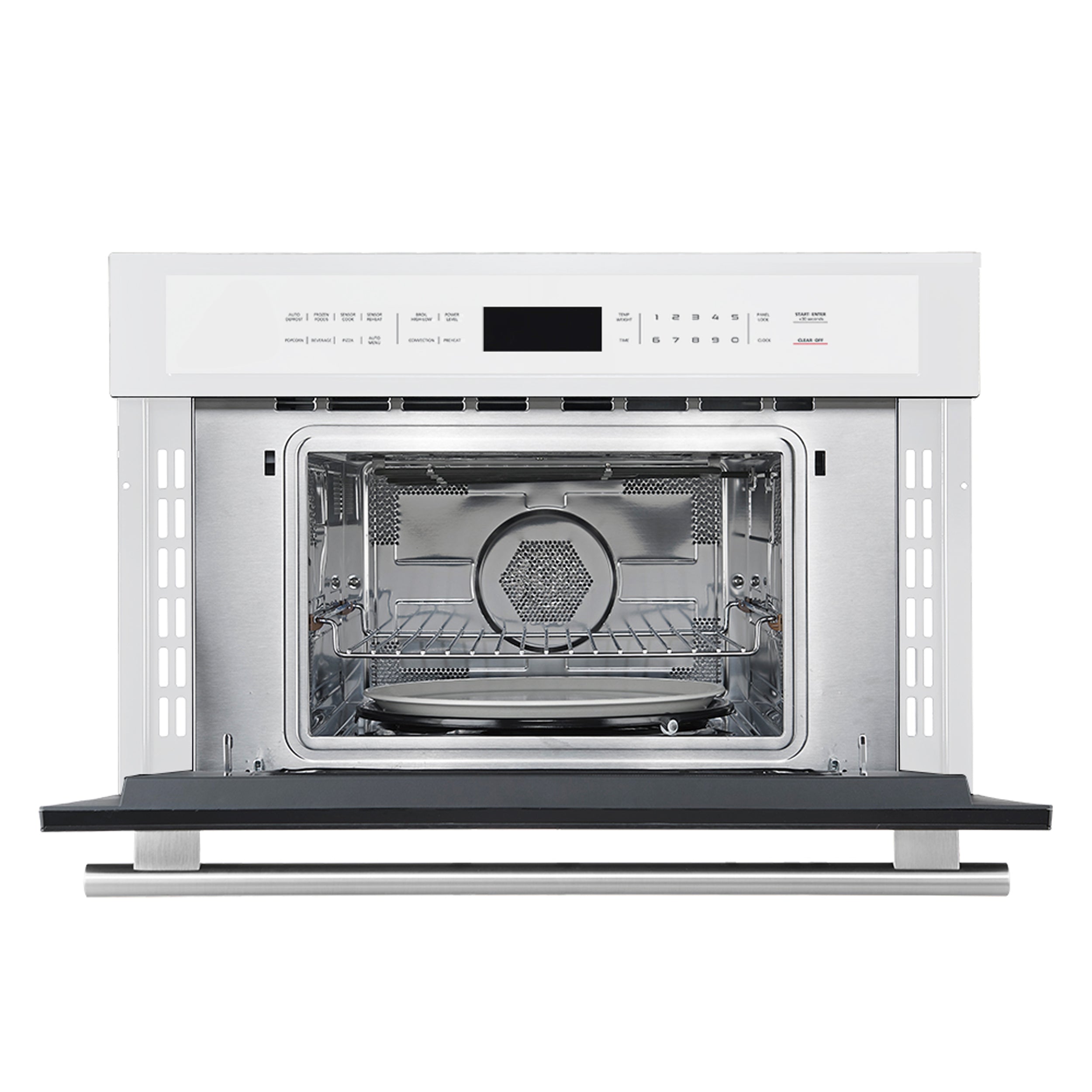 Forno Espresso Oliena 30 in. 1.6 cu.ft White Built-In Microwave Oven with Antique Brass Accents | FMWDR3093-30WHT
