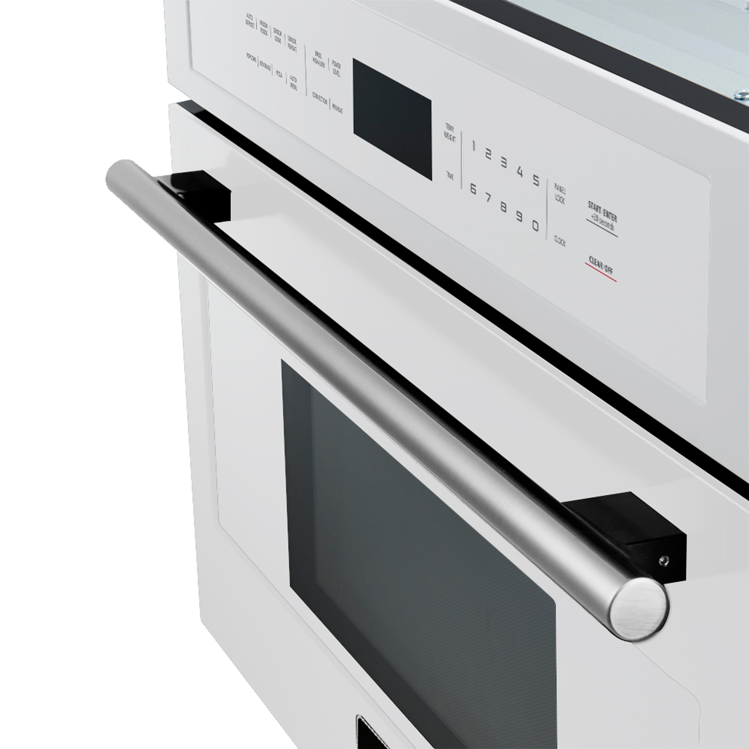 Forno Espresso Oliena 30 in. 1.6 cu.ft White Built-In Microwave Oven with Antique Brass Accents | FMWDR3093-30WHT