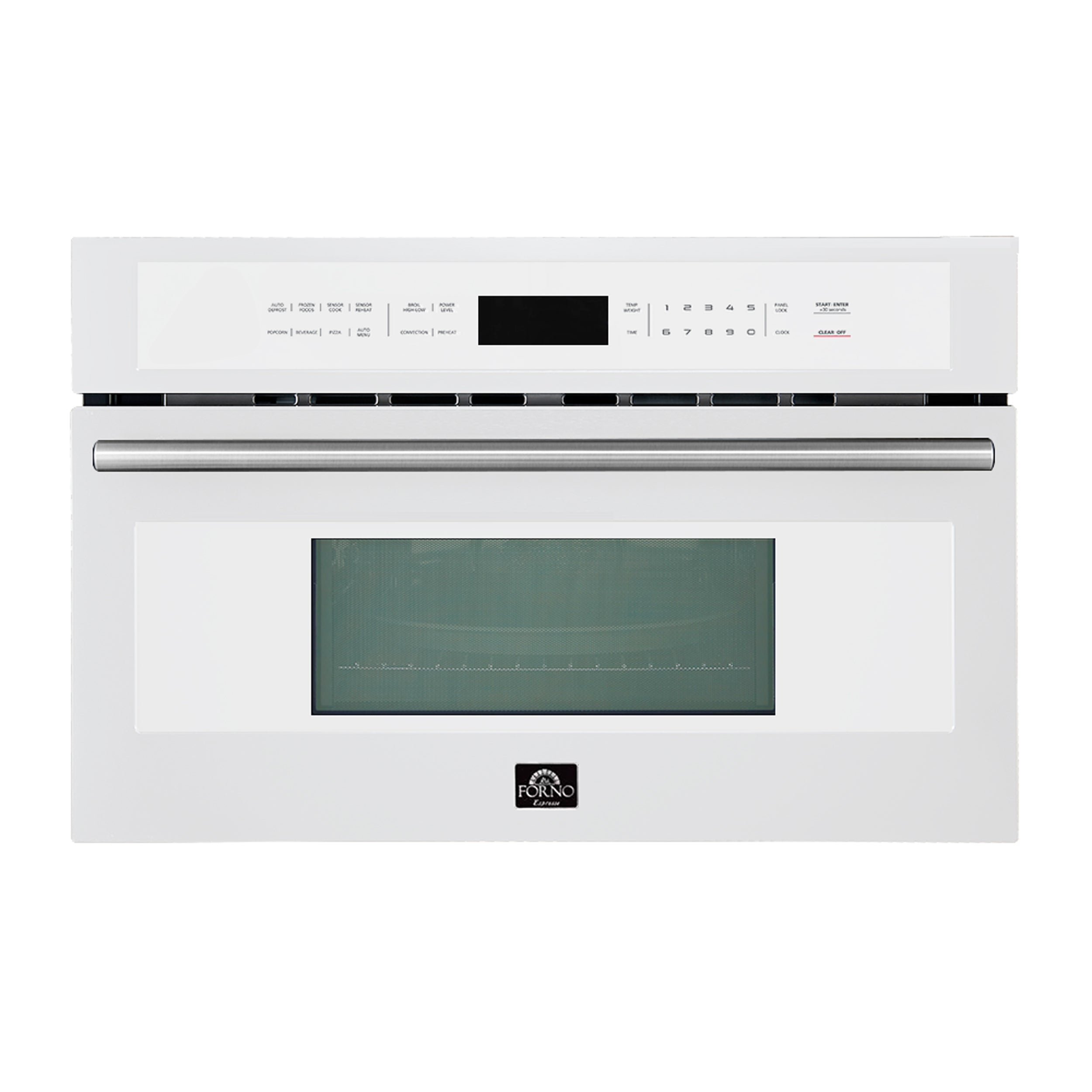 Forno Espresso Oliena 30 in. 1.6 cu.ft White Built-In Microwave Oven with Antique Brass Accents | FMWDR3093-30WHT