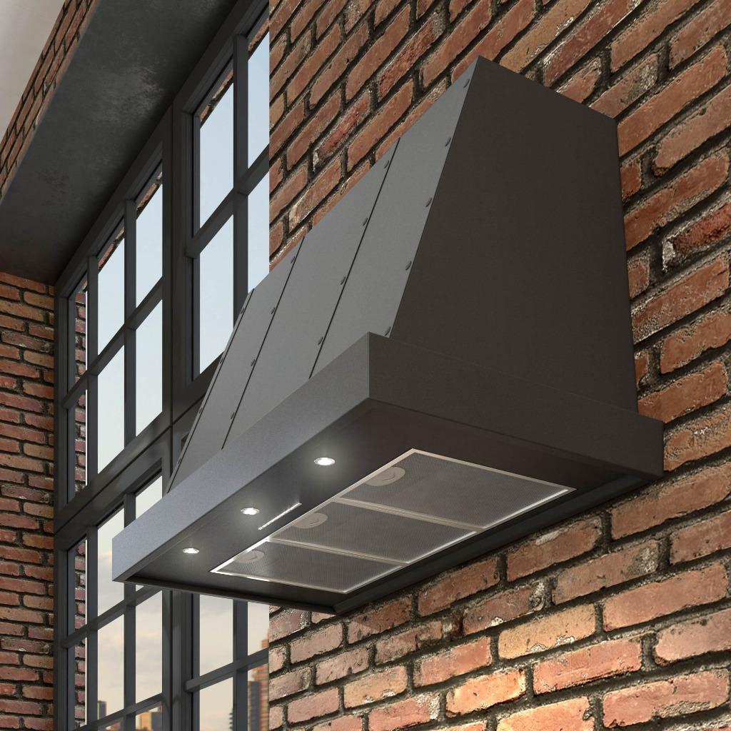 Futuro Fano 36 in. 940 CFM Black Wall Mount Range Hood | WL36FANO-GM