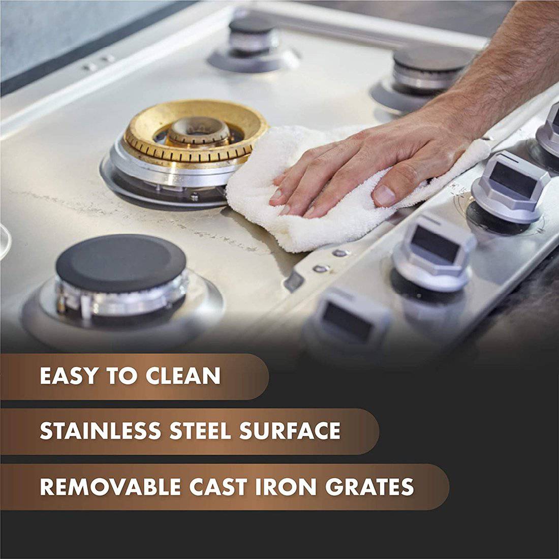 Fotile 30 in. 5-Burner Built-In Stainless Steel Gas Cooktop | GLS30501