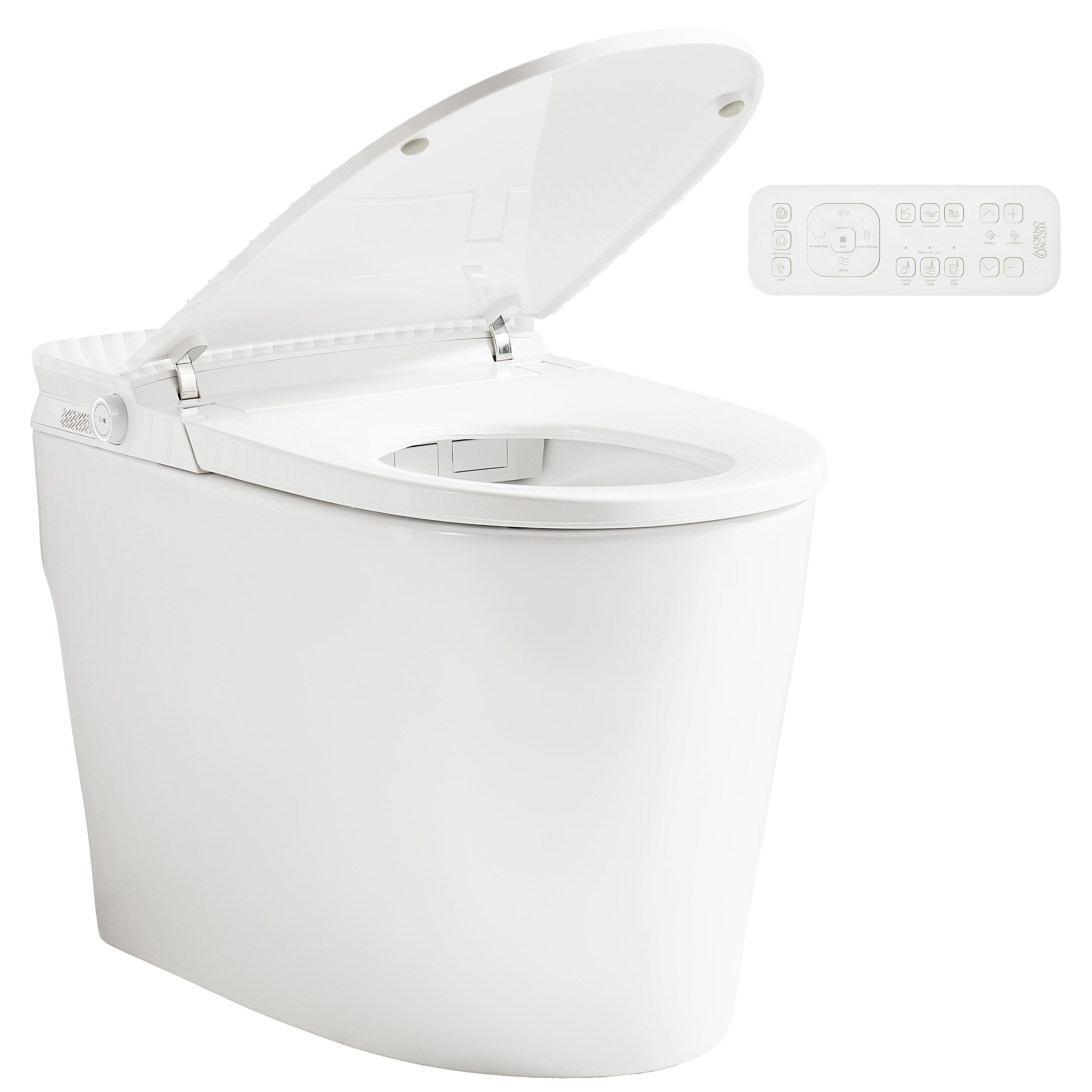 FORNO ACQUA Luxurious Super Smart Toilet. Includes Bidet, Heated Seat, Auto Flush, Auto Lid, Powerful Flush, Ideal for master bathrooms.