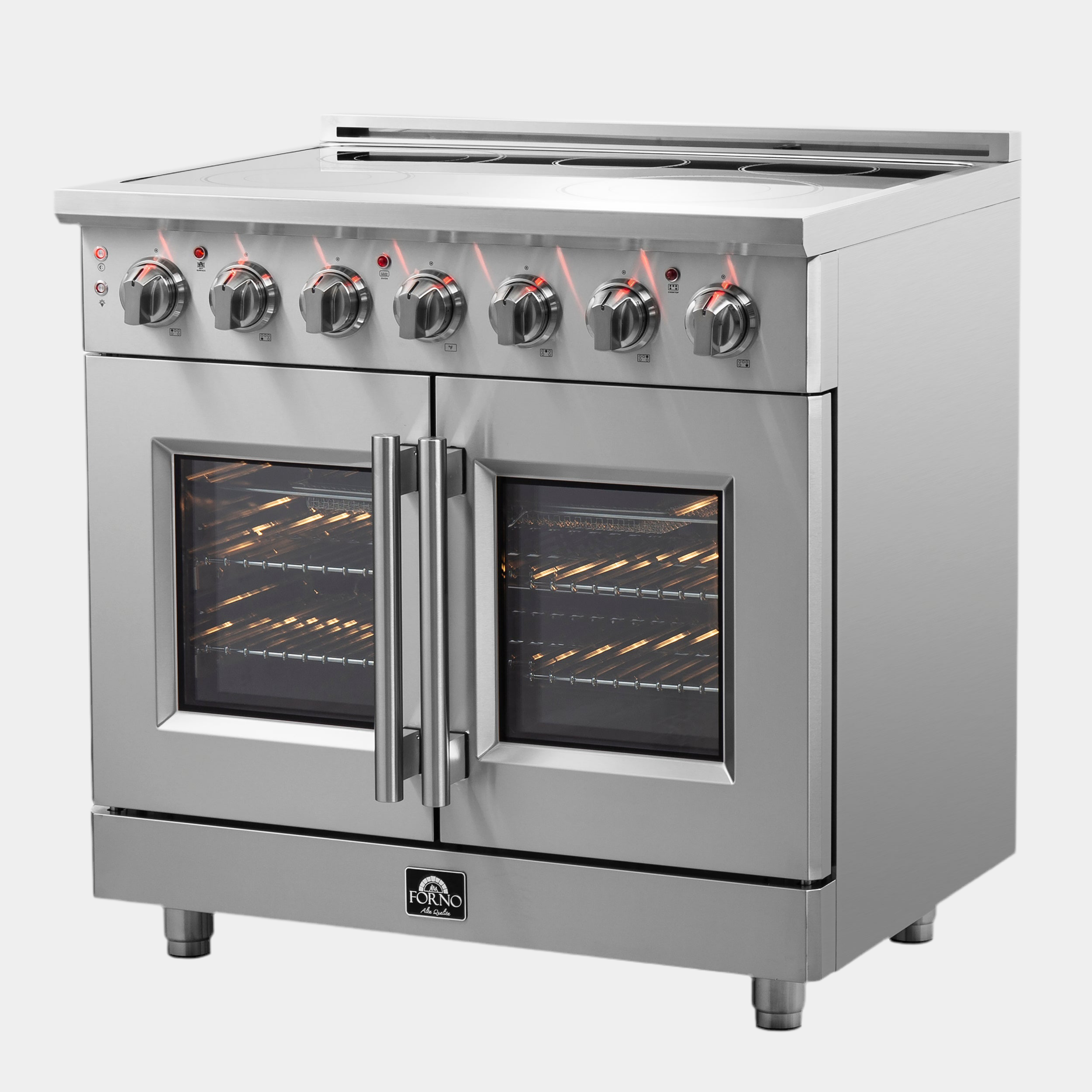 Forno Massimo 36-Inch Freestanding French Door Electric Range, True Convection Oven