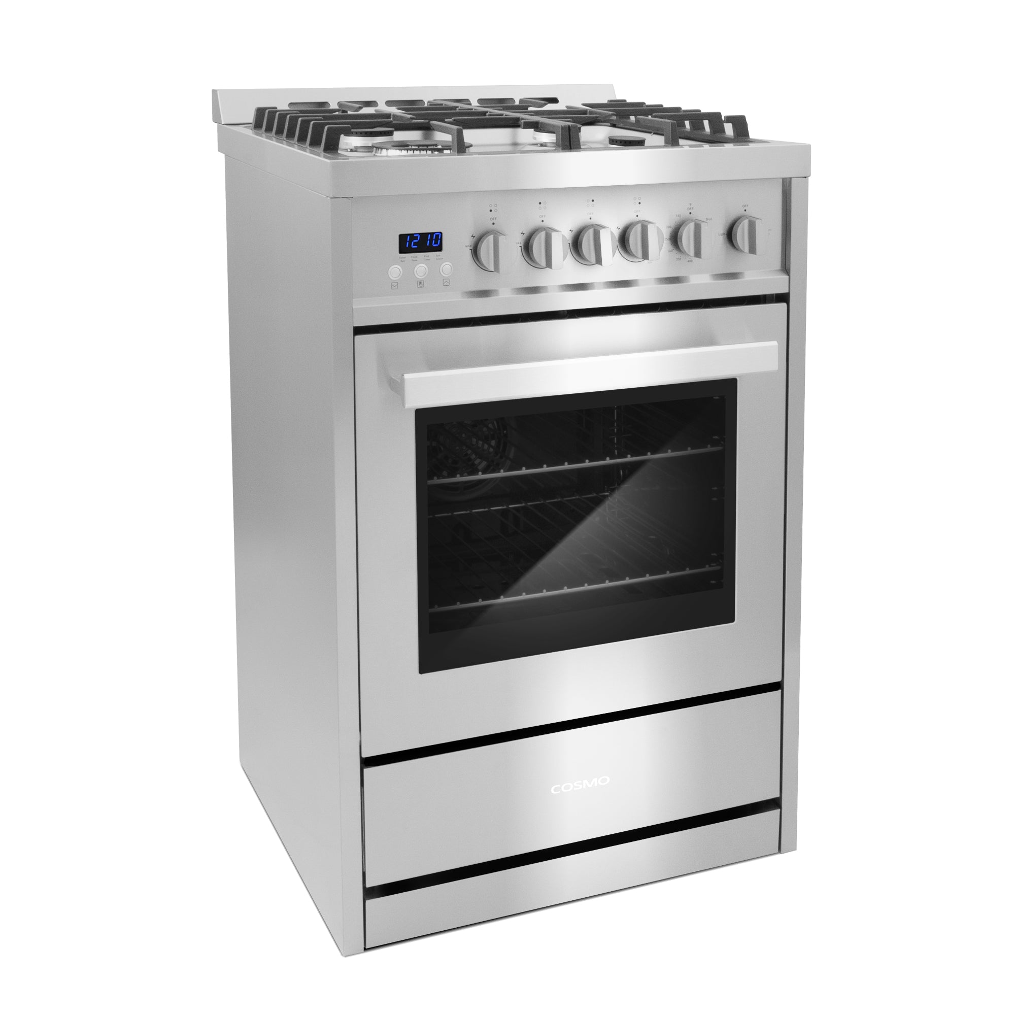 Cosmo Nebula 24 in. 2.73 cu. ft. 4-Burner Stainless Steel Gas Range | COS-244AGC