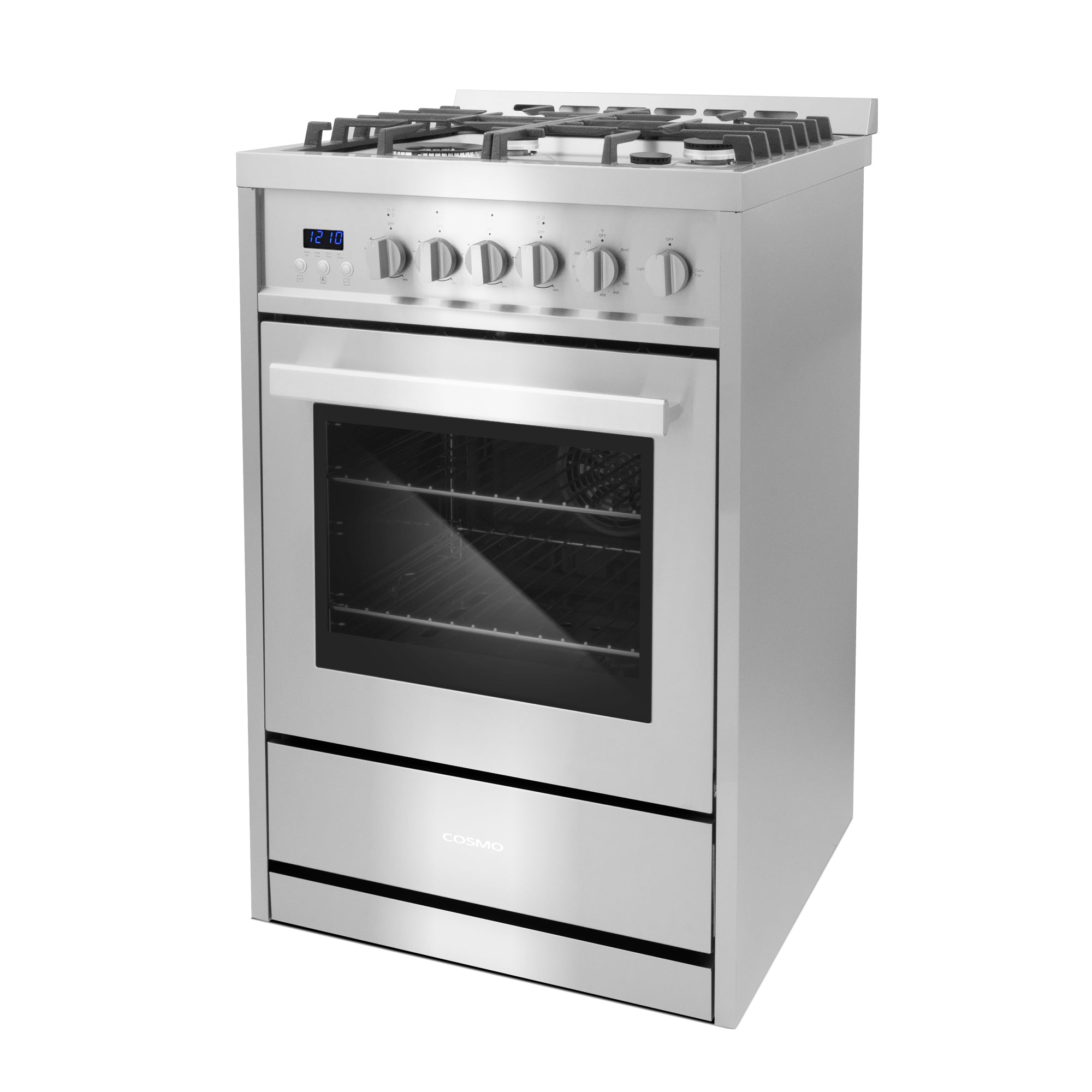 Cosmo Nebula 24 in. 2.73 cu. ft. 4-Burner Stainless Steel Gas Range | COS-244AGC