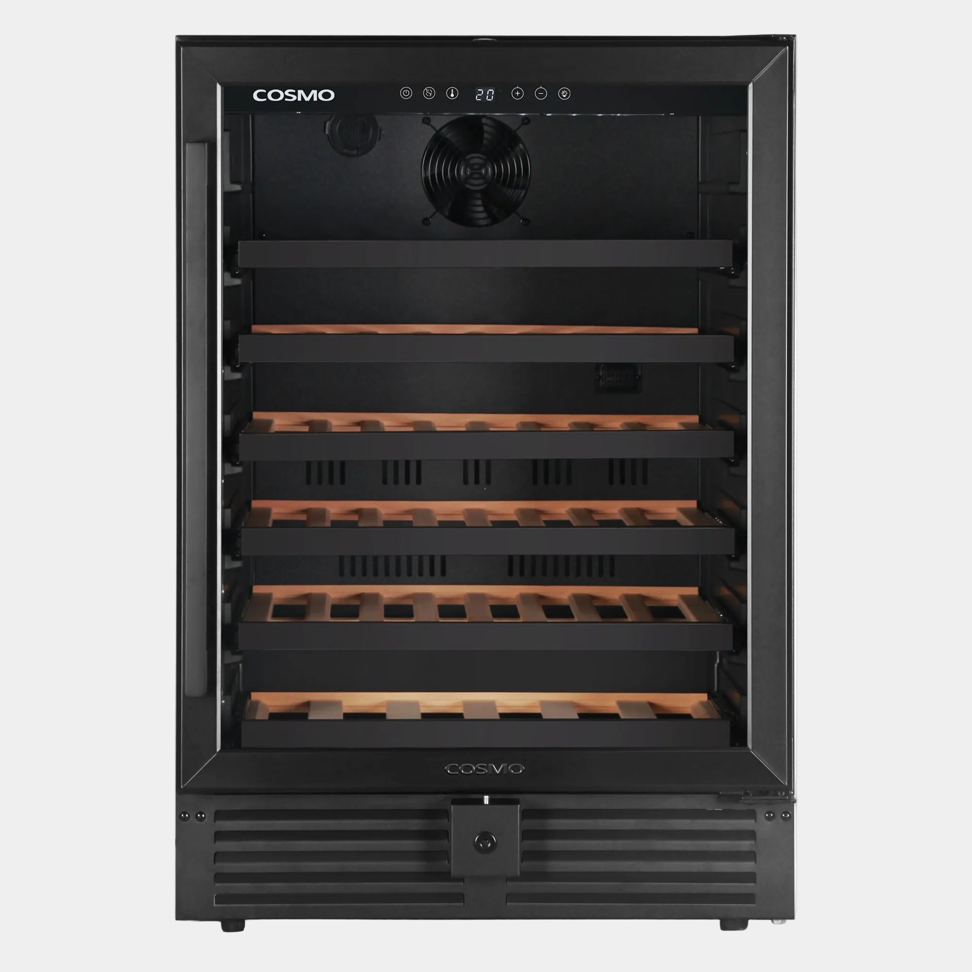 Cosmo Lumin 24 in. 52-Bottle Black Single Zone Wine Cooler | COS-24BIWCS-BK