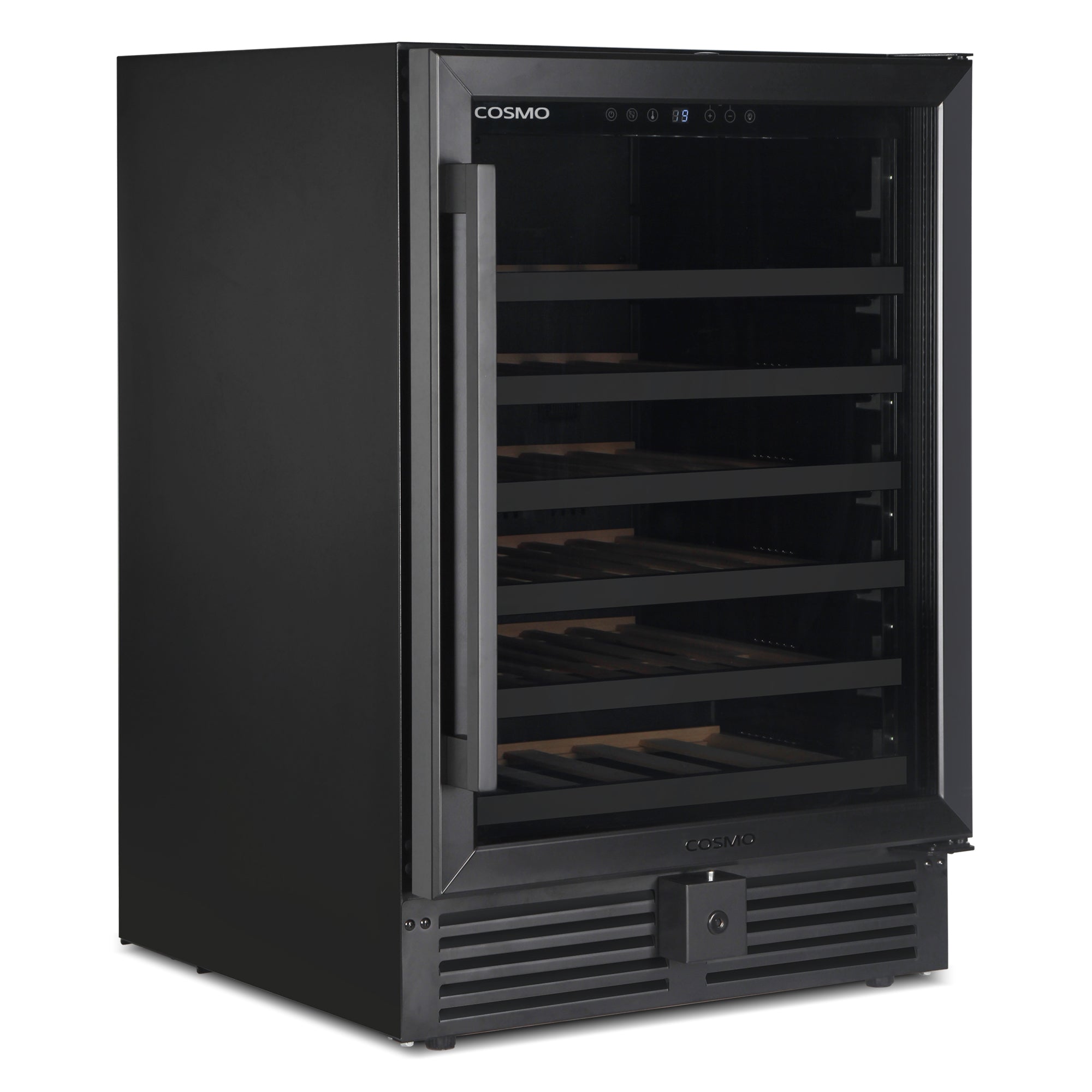 Cosmo Lumin 24 in. 52-Bottle Black Single Zone Wine Cooler | COS-24BIWCS-BK