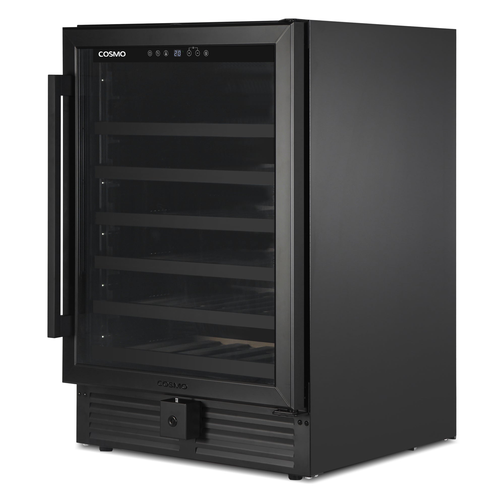 Cosmo Lumin 24 in. 52-Bottle Black Single Zone Wine Cooler | COS-24BIWCS-BK