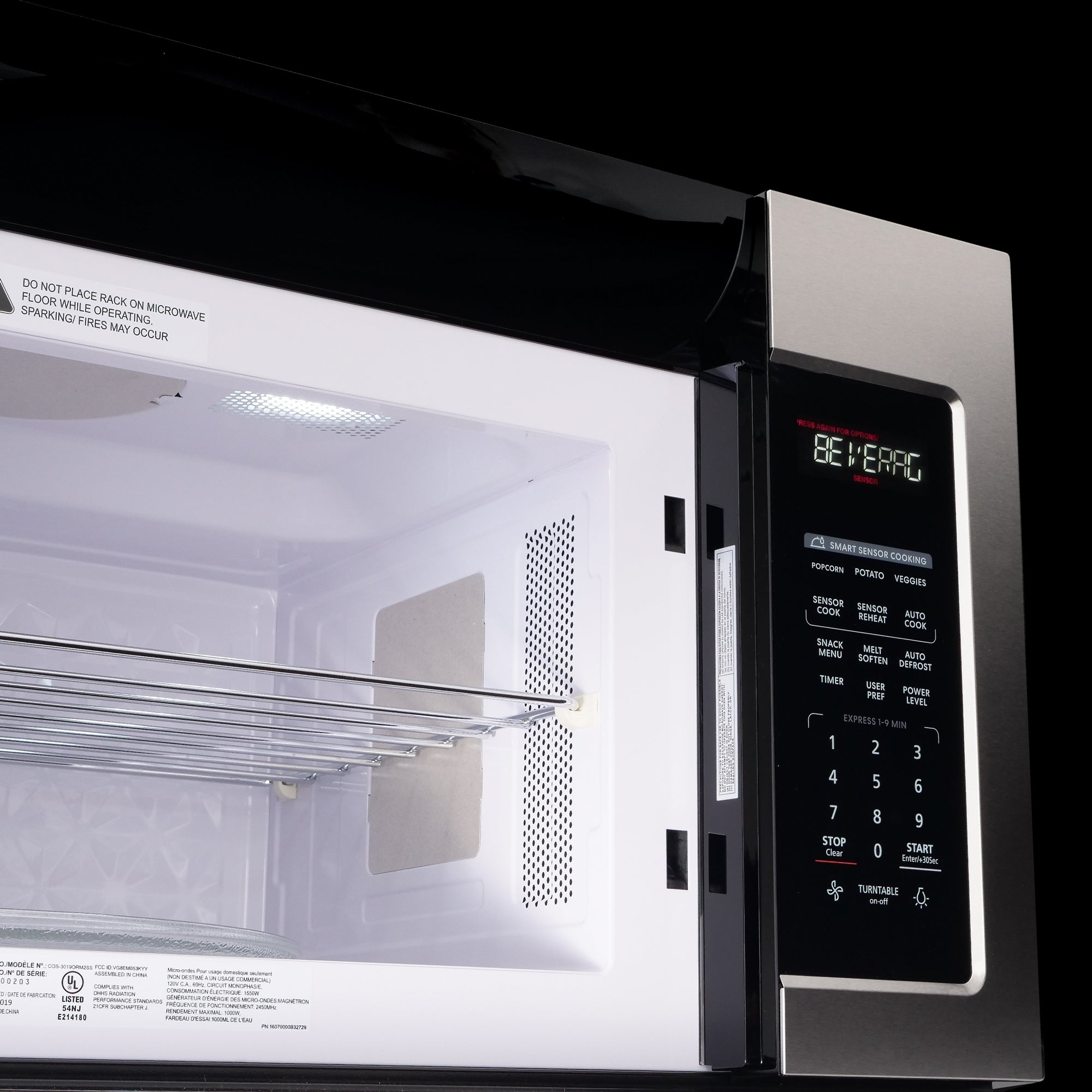 Cosmo Stellar 30 in. 1.9 cu. ft. Stainless Steel Over the Range Microwave | COS-3019ORM2SS
