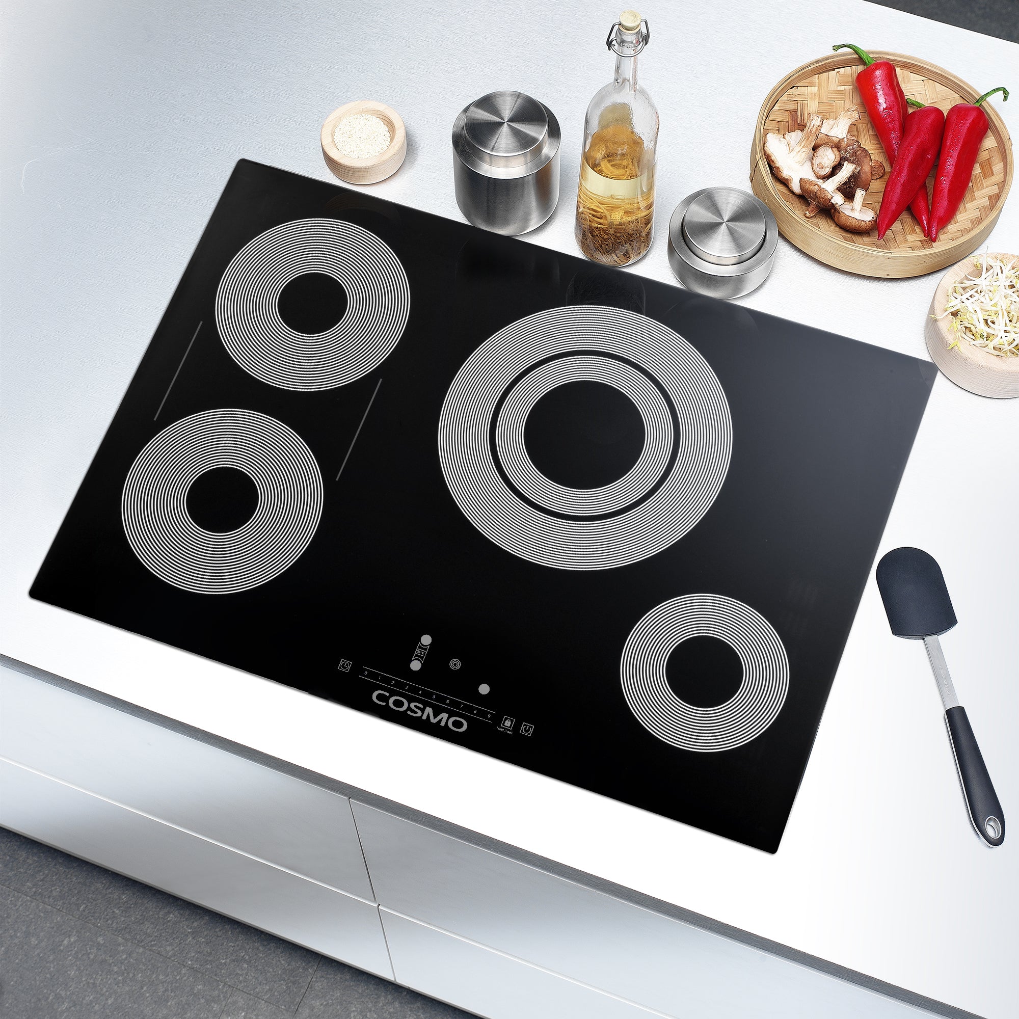 Cosmo 30 in. 4-Burner Ceramic Glass Electric Cooktop with Touch Controls | COS-304TBECC