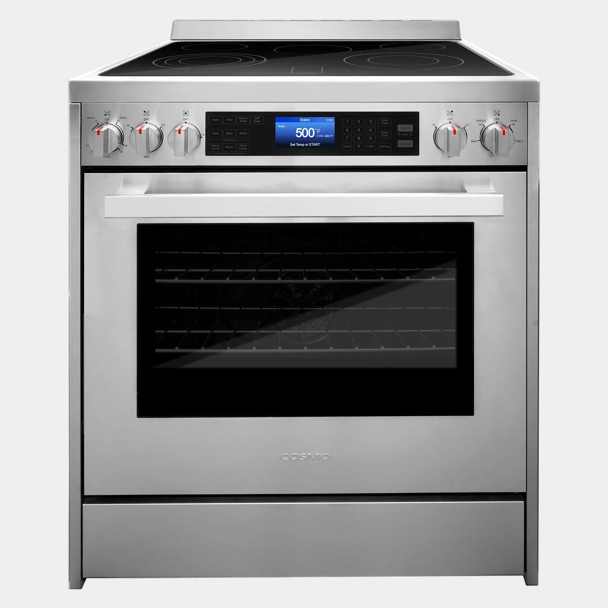 Cosmo Package - 30 in. Electric Range, Dishwasher, Refrigerator, Wine Cooler and Microwave | COS-5PKG-266