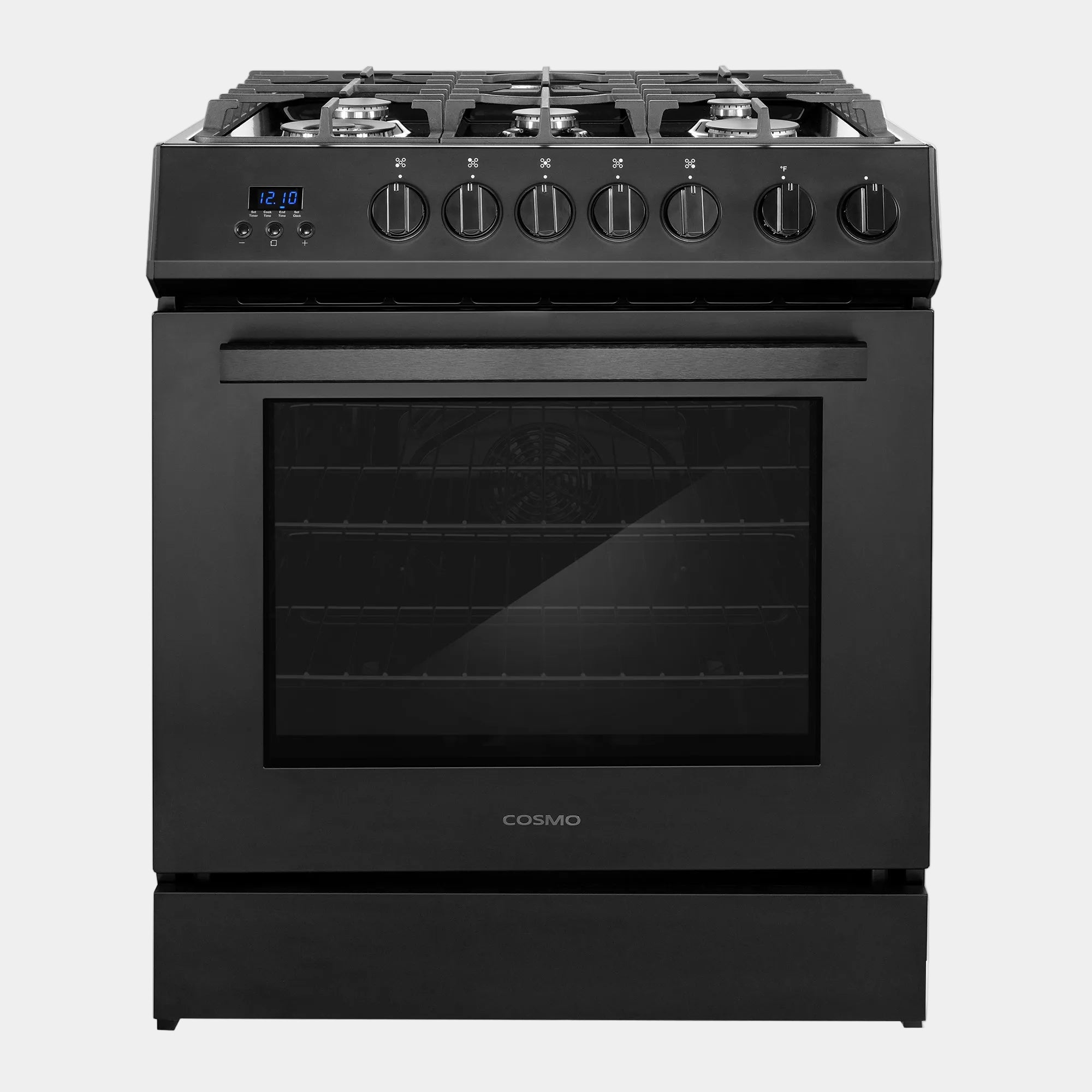 Cosmo Nebula 30 in. 5.0 cu. ft. 5-Burner Black Gas Range with Storage Drawer | COS-305AGC-BK