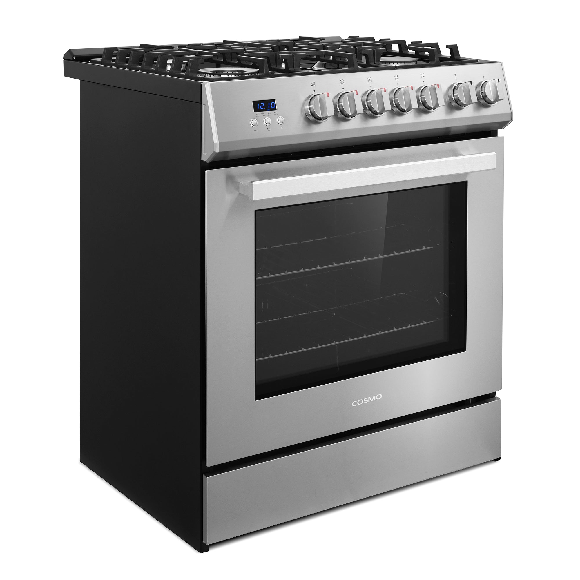 Cosmo Nebula 30 in. 5.0 cu. ft. 5-Burner Stainless Steel Gas Range with Storage Drawer | COS-305AGC