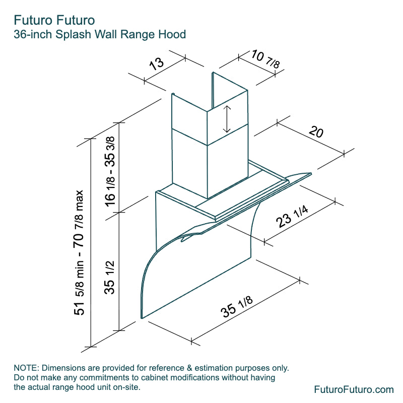 Futuro Splash 36 in. 940 CFM White Wall Mount Range Hood | WL36SPLASH-WHT