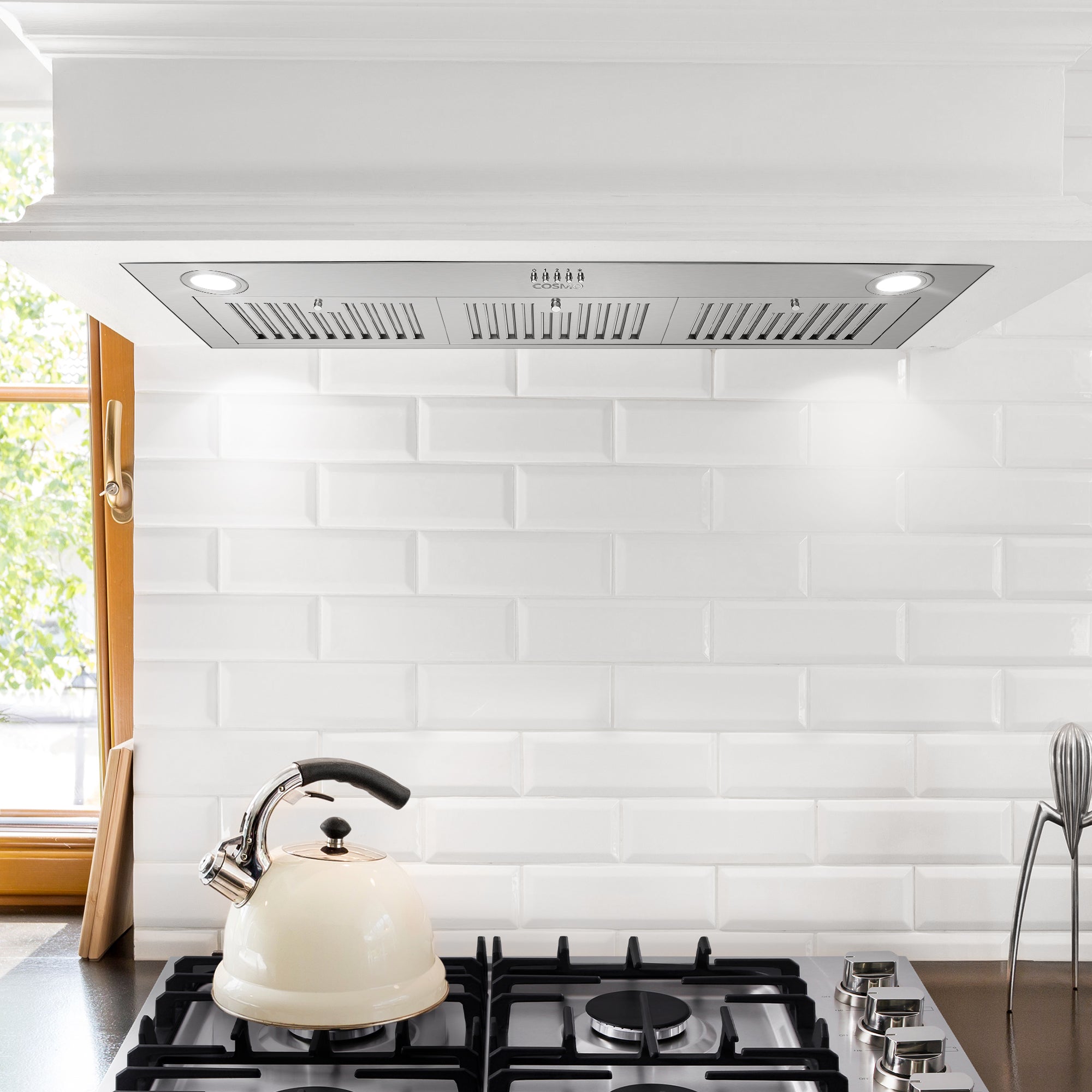 Cosmo Lumin 36 in. 380 CFM Stainless Steel Insert Range Hood | COS-36IRHP