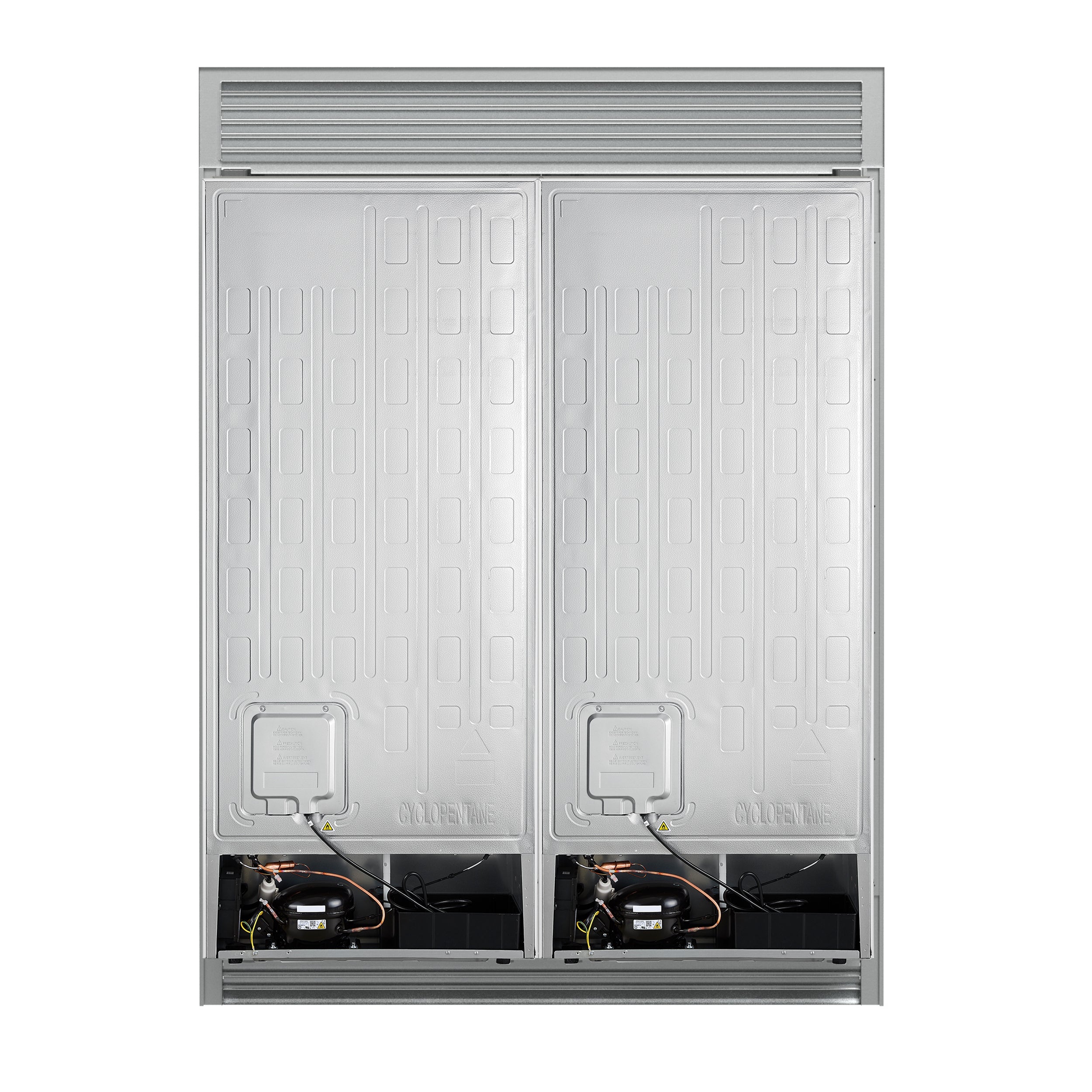 Forno Maderno 60 in. 27.2 cu.ft. White Built-In Convertible Refrigerator/Freezer with Grill Trim Kit and Antique Brass Handles | FFFFD1722-60SG-WHT