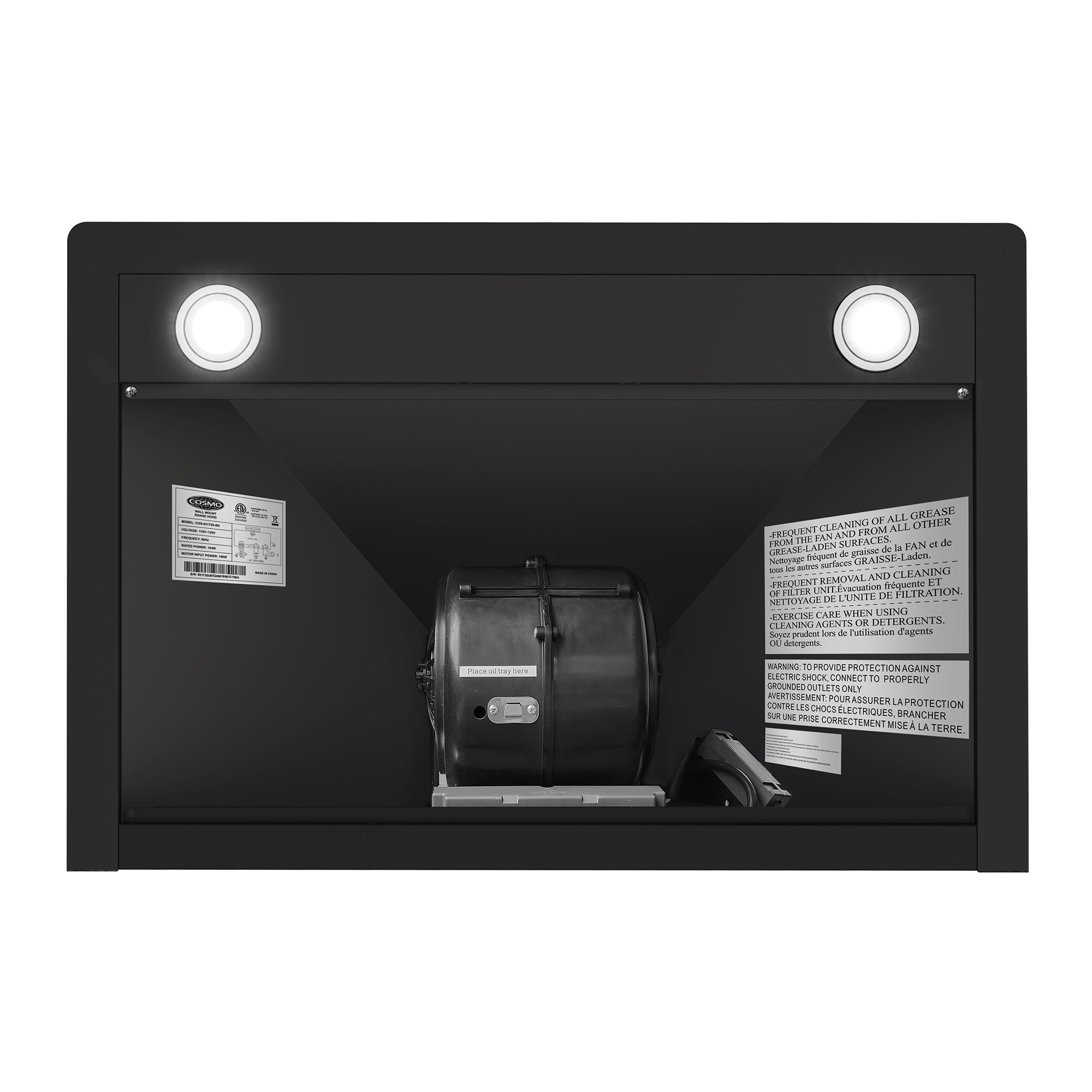 Cosmo Vista 30 in. 380 CFM Black Wall Mount Range Hood, Touch Controls | COS-63175S-BK