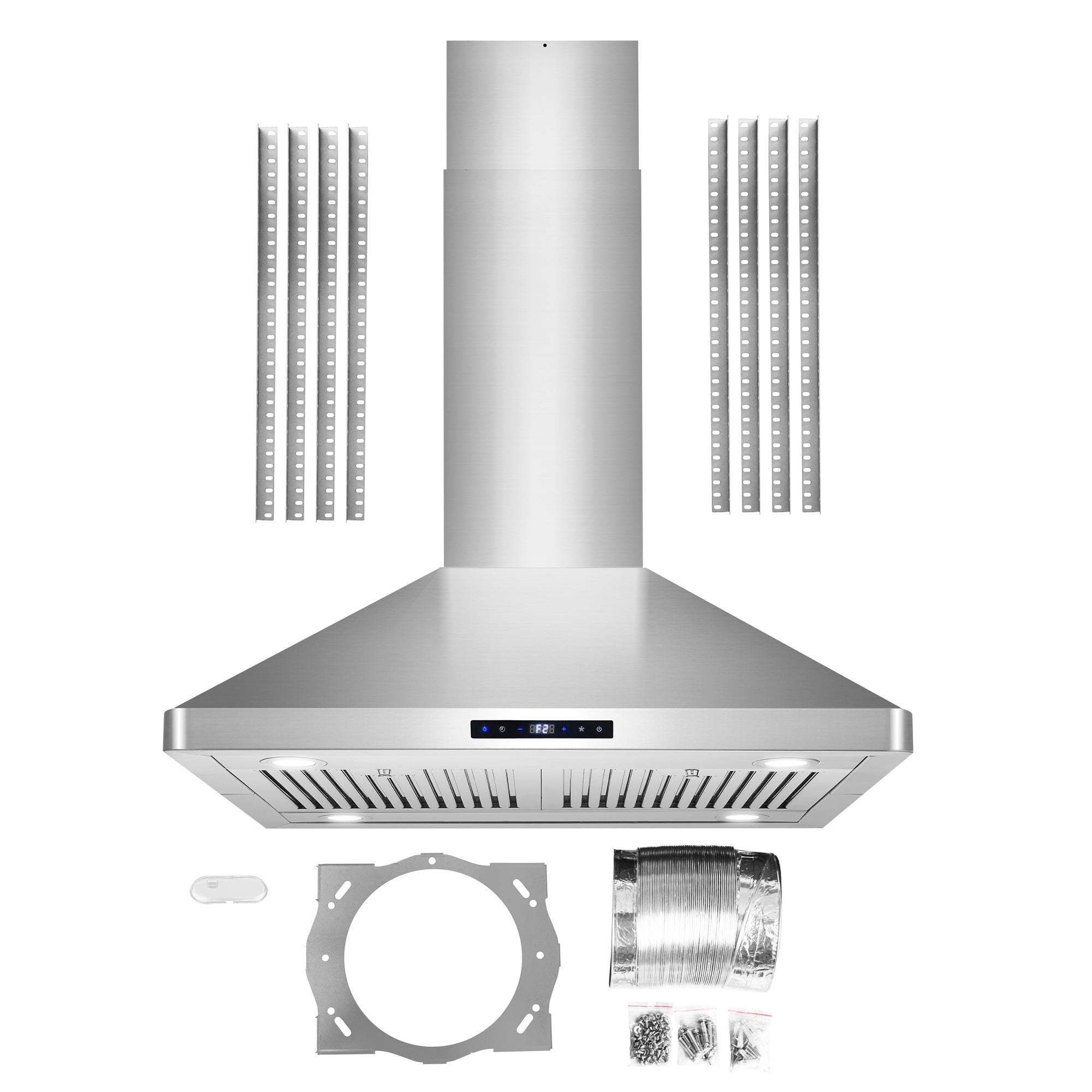 Cosmo Lumin 30 in. 380 CFM Stainless Steel Island Mount Range Hood, Touch Controls | COS-63ISS75