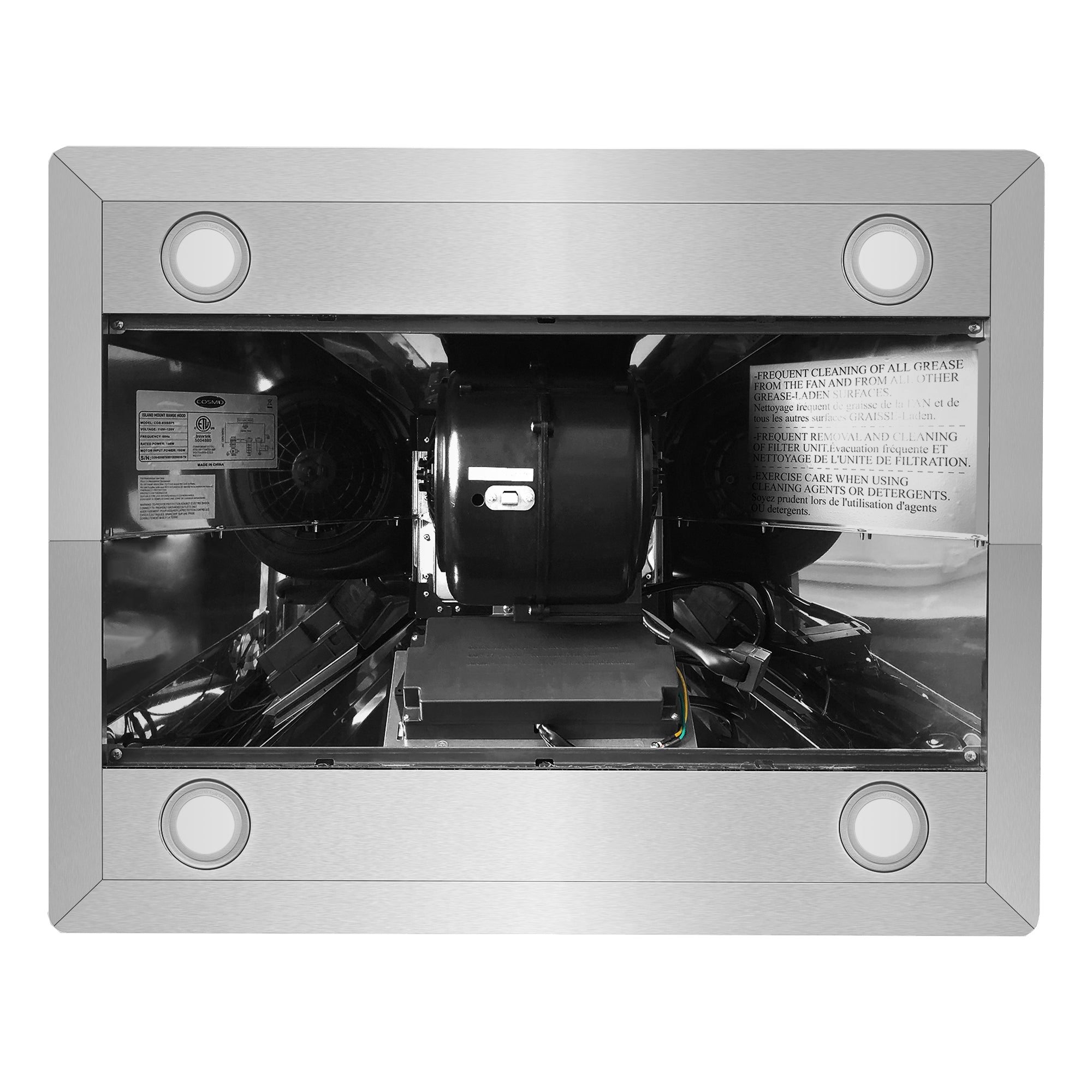 Cosmo Lumin 30 in. 380 CFM Stainless Steel Island Mount Range Hood, Touch Controls | COS-63ISS75