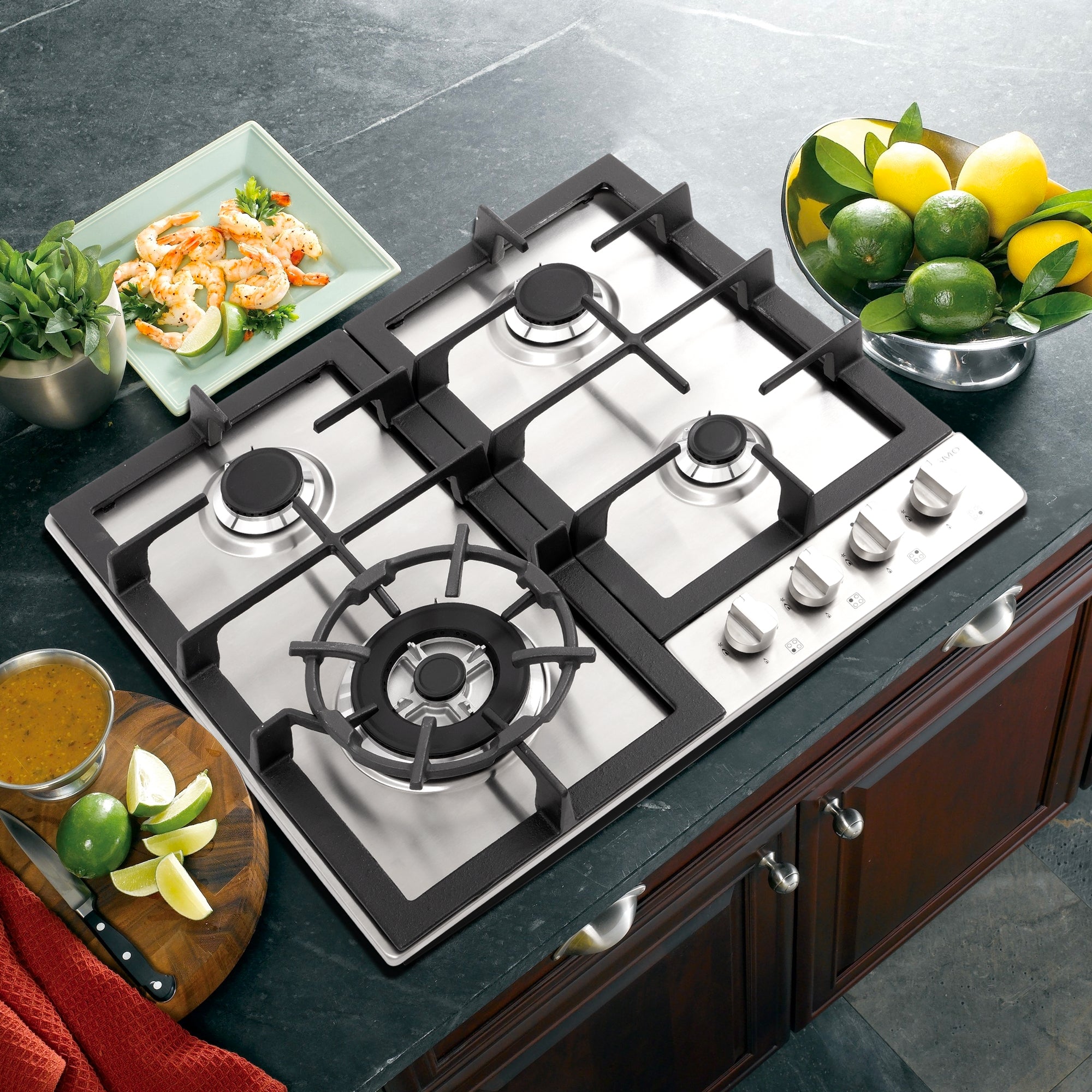 Cosmo 24 in. Stainless Steel Gas Cooktop with 4 Burners | COS-640STX-E