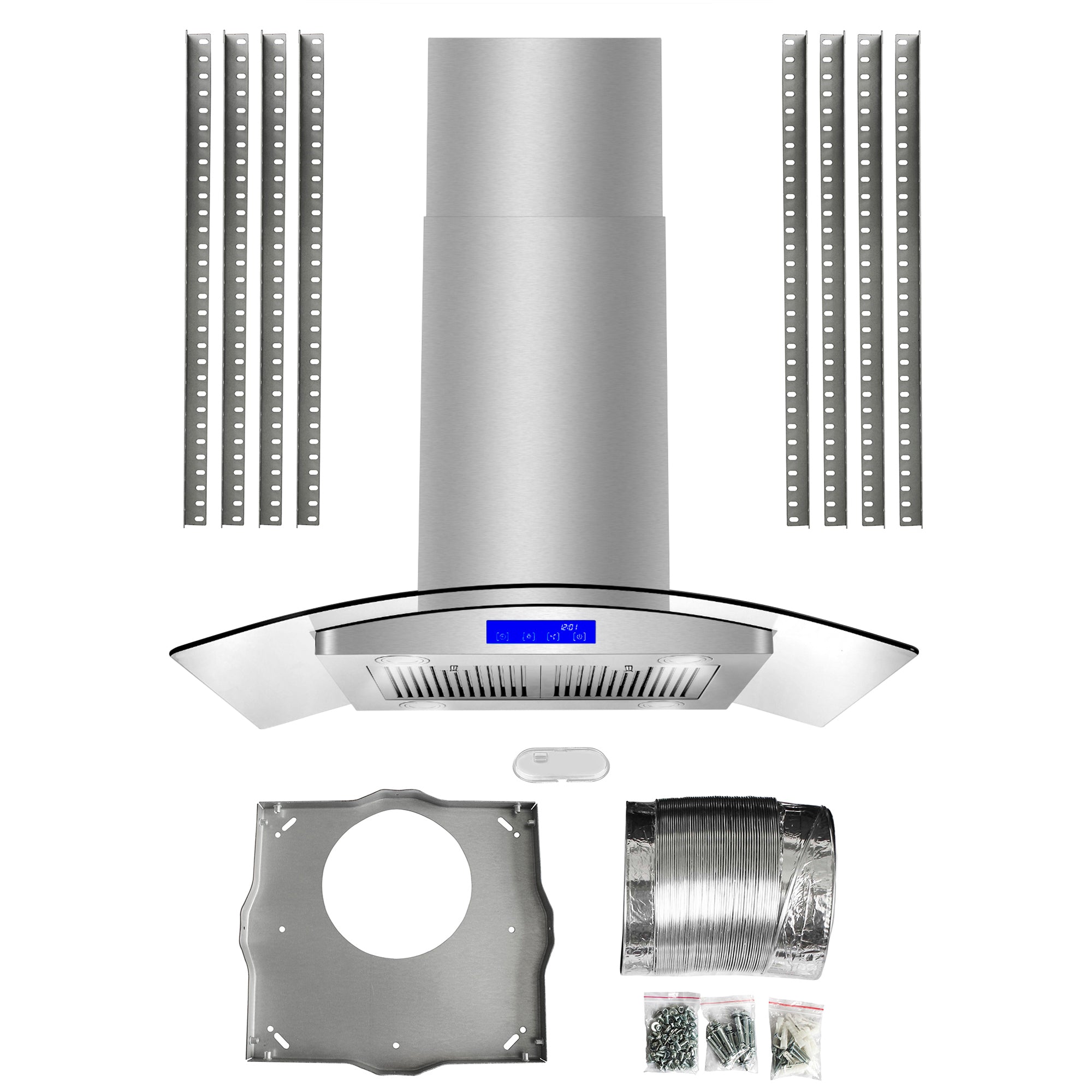 Cosmo Lumin 36 in. 380 CFM Stainless Steel Island Mount Range Hood, Touch Controls | COS-668ICS900