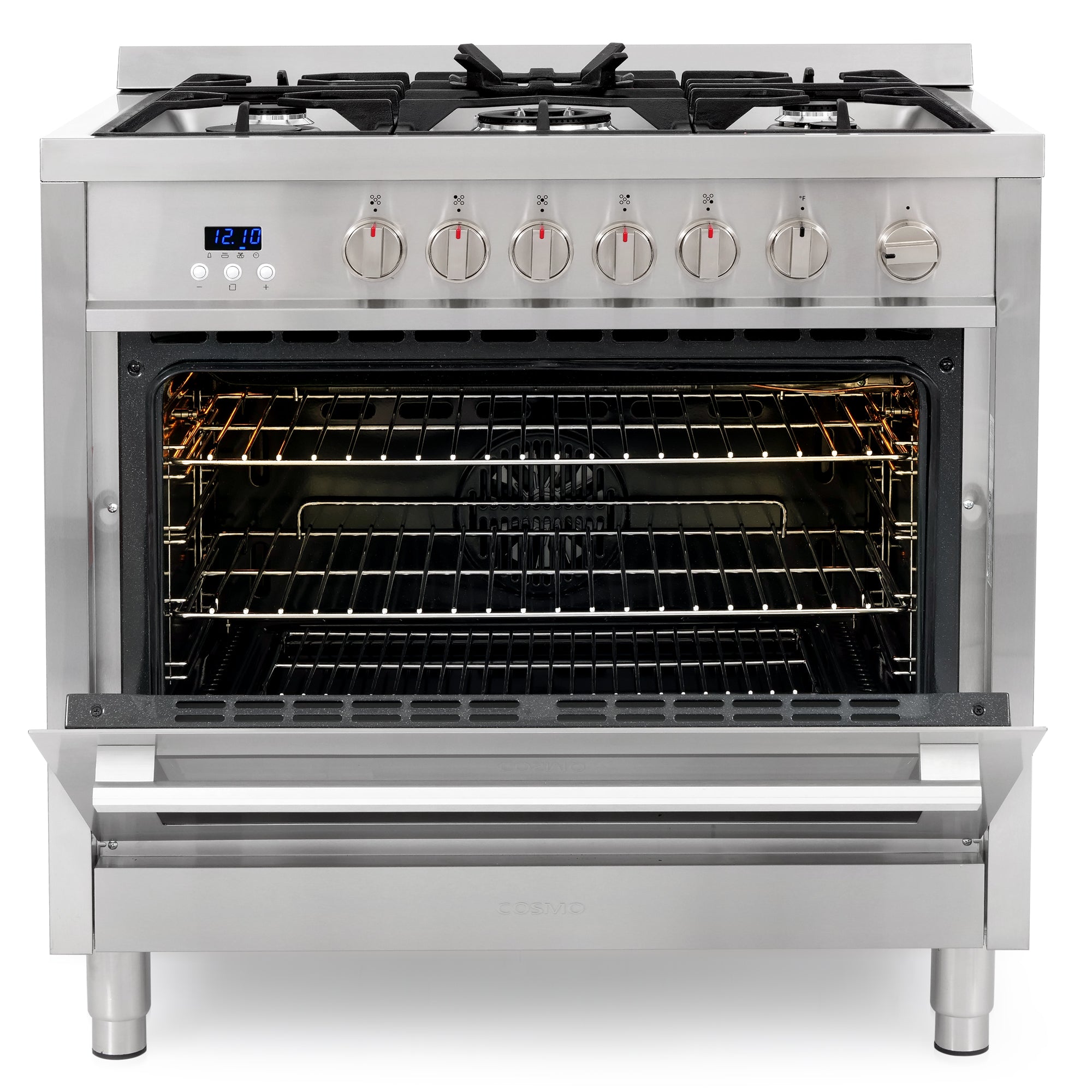 Cosmo Nebula 36 in. 3.8 cu. ft. 5-Burner Stainless Steel Gas Range | COS-965AGFC