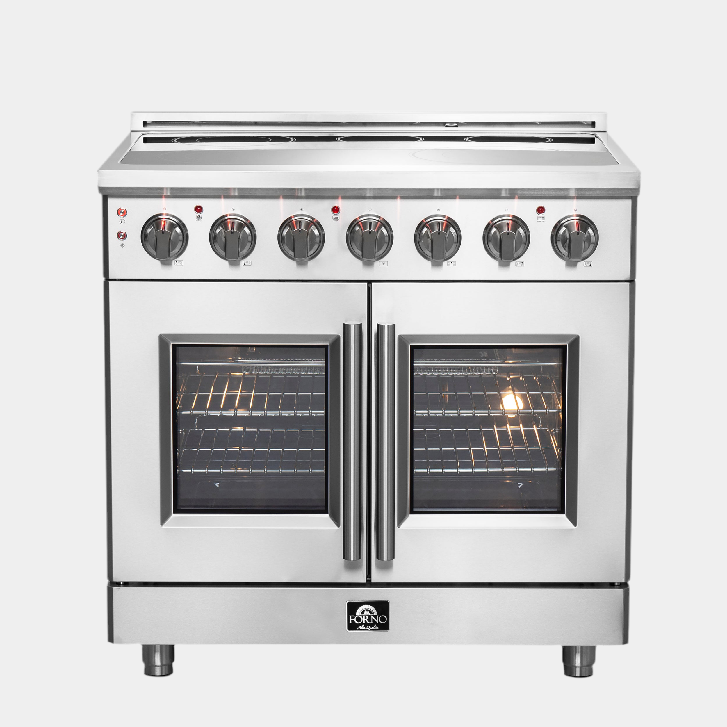 Forno Massimo 36-Inch Freestanding French Door Electric Range, True Convection Oven