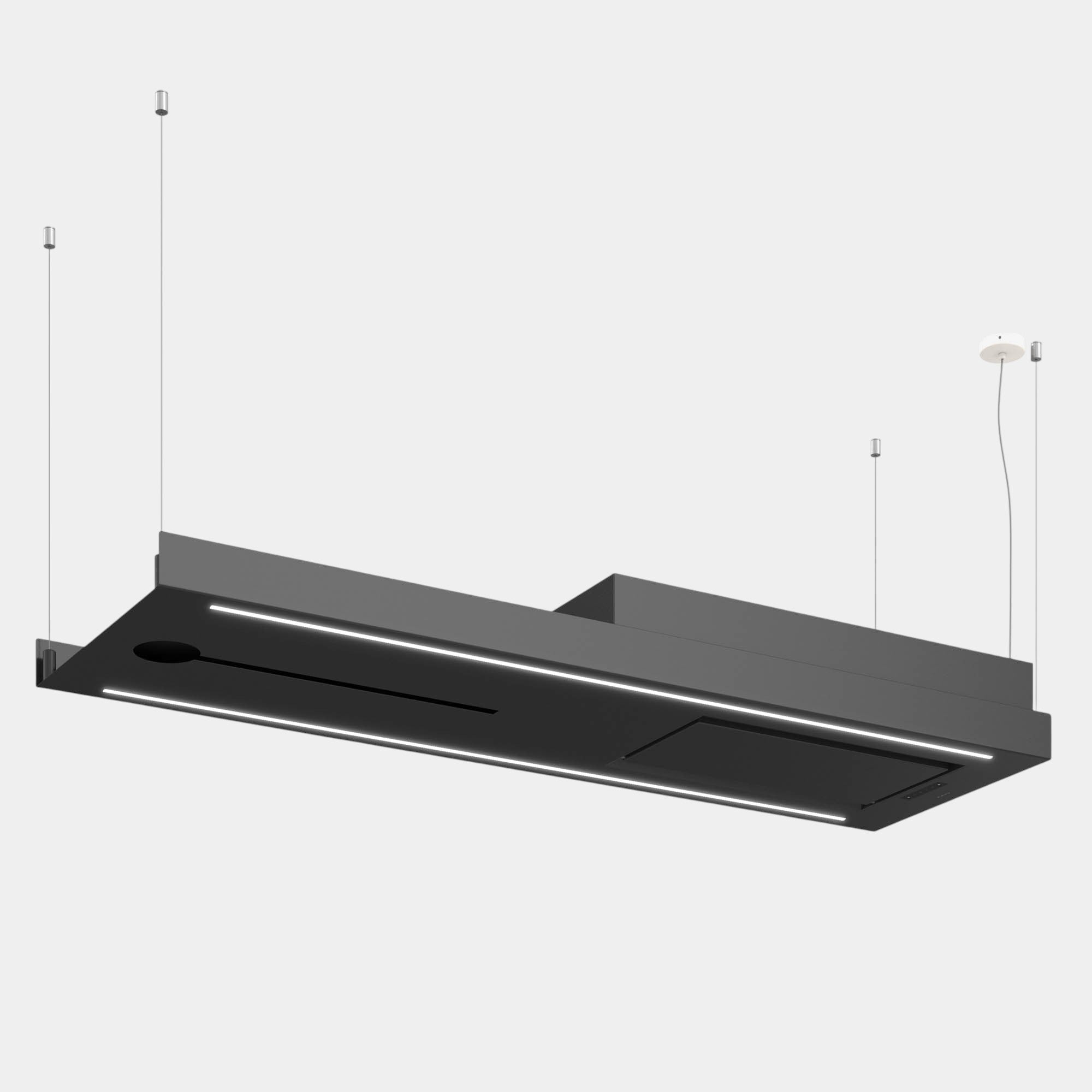 Futuro Horizon Bar 63 in. 940 CFM Black Island Mount Range Hood | IS63HORIZON-BAR
