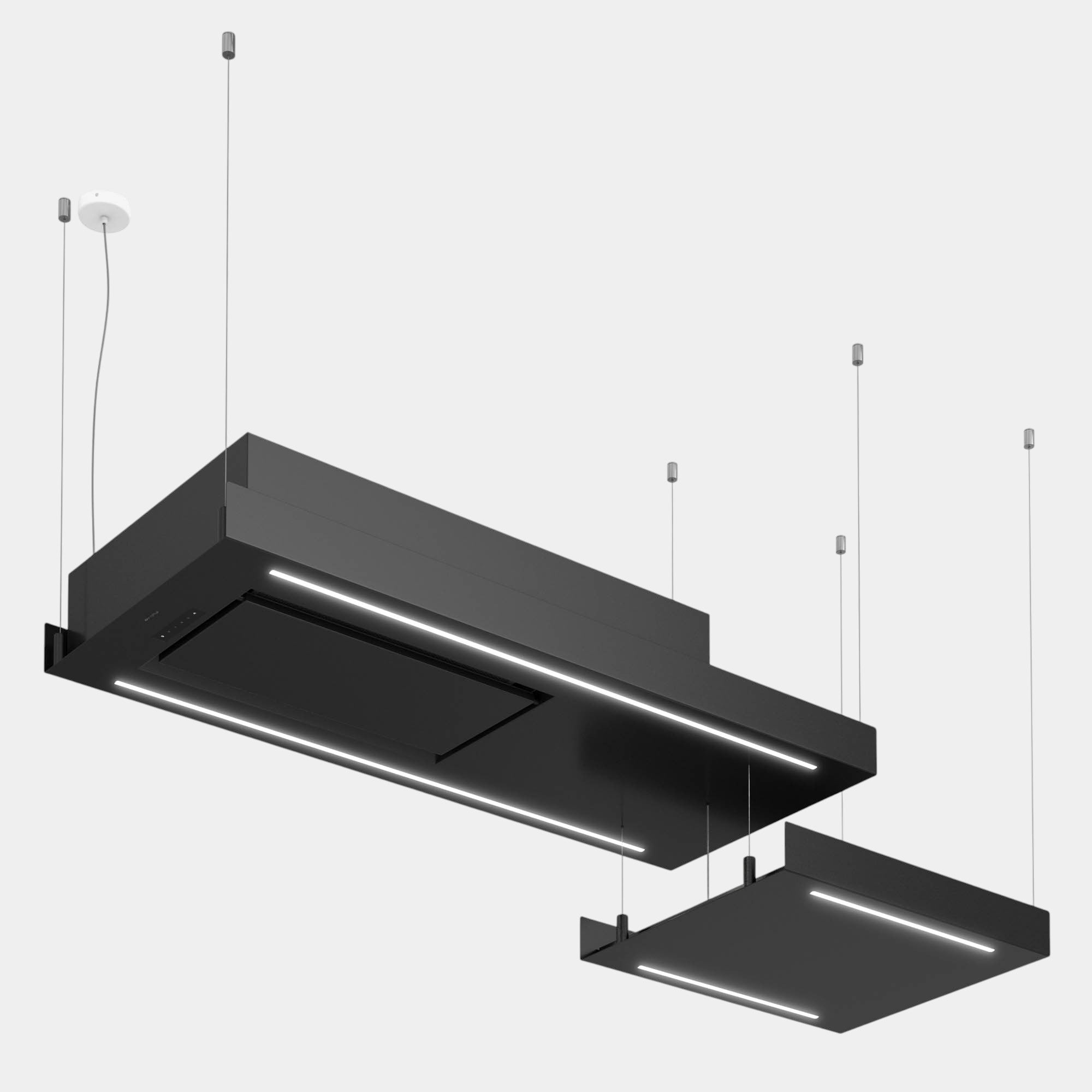 Futuro Horizon Shelf 63 in. 940 CFM Black Island Mount Range Hood | IS63HORIZON-SHELF