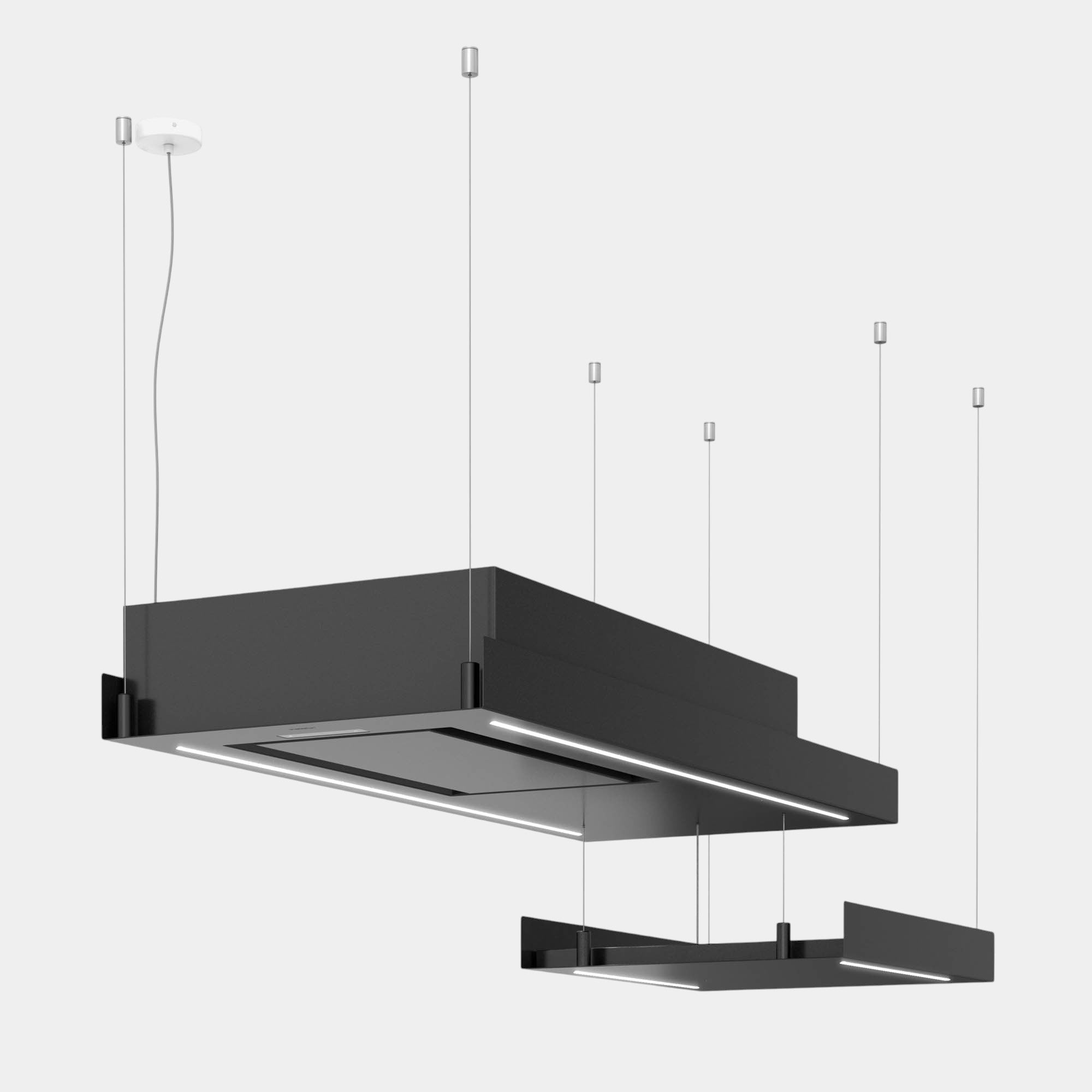 Futuro Horizon Shelf 63 in. 940 CFM Black Island Mount Range Hood | IS63HORIZON-SHELF