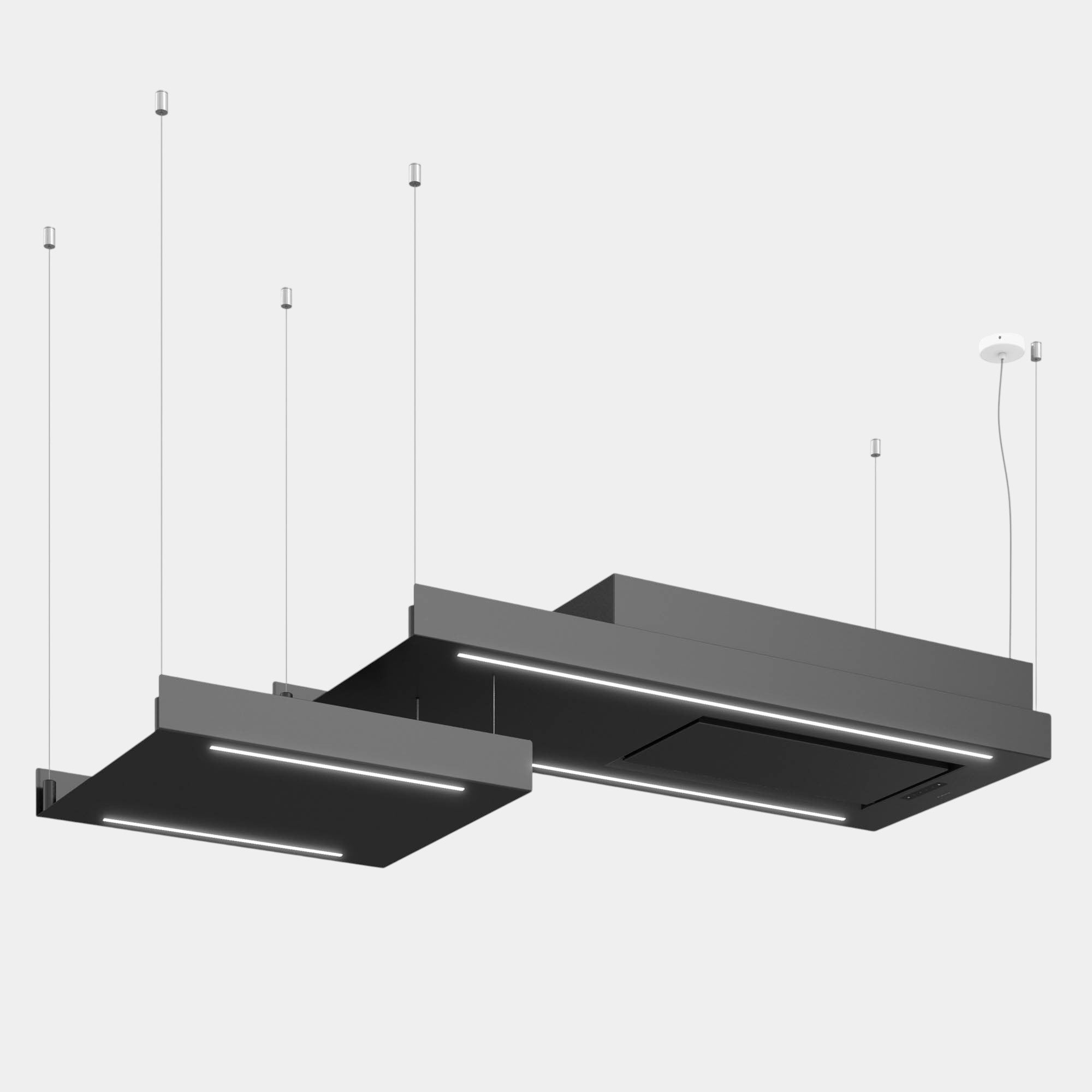 Futuro Horizon Shelf 63 in. 940 CFM Black Island Mount Range Hood | IS63HORIZON-SHELF