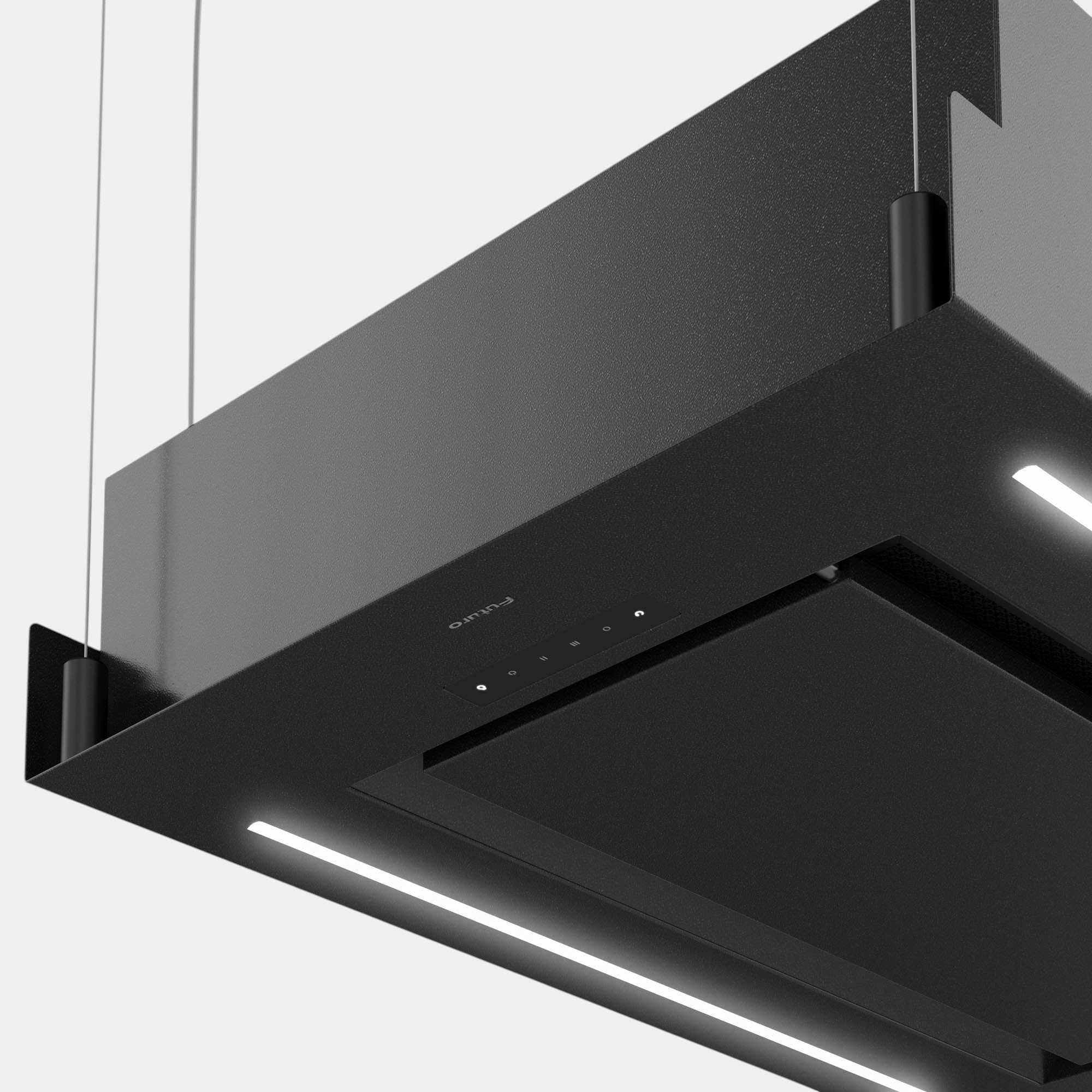 Futuro Horizon Shelf 63 in. 940 CFM Black Island Mount Range Hood | IS63HORIZON-SHELF