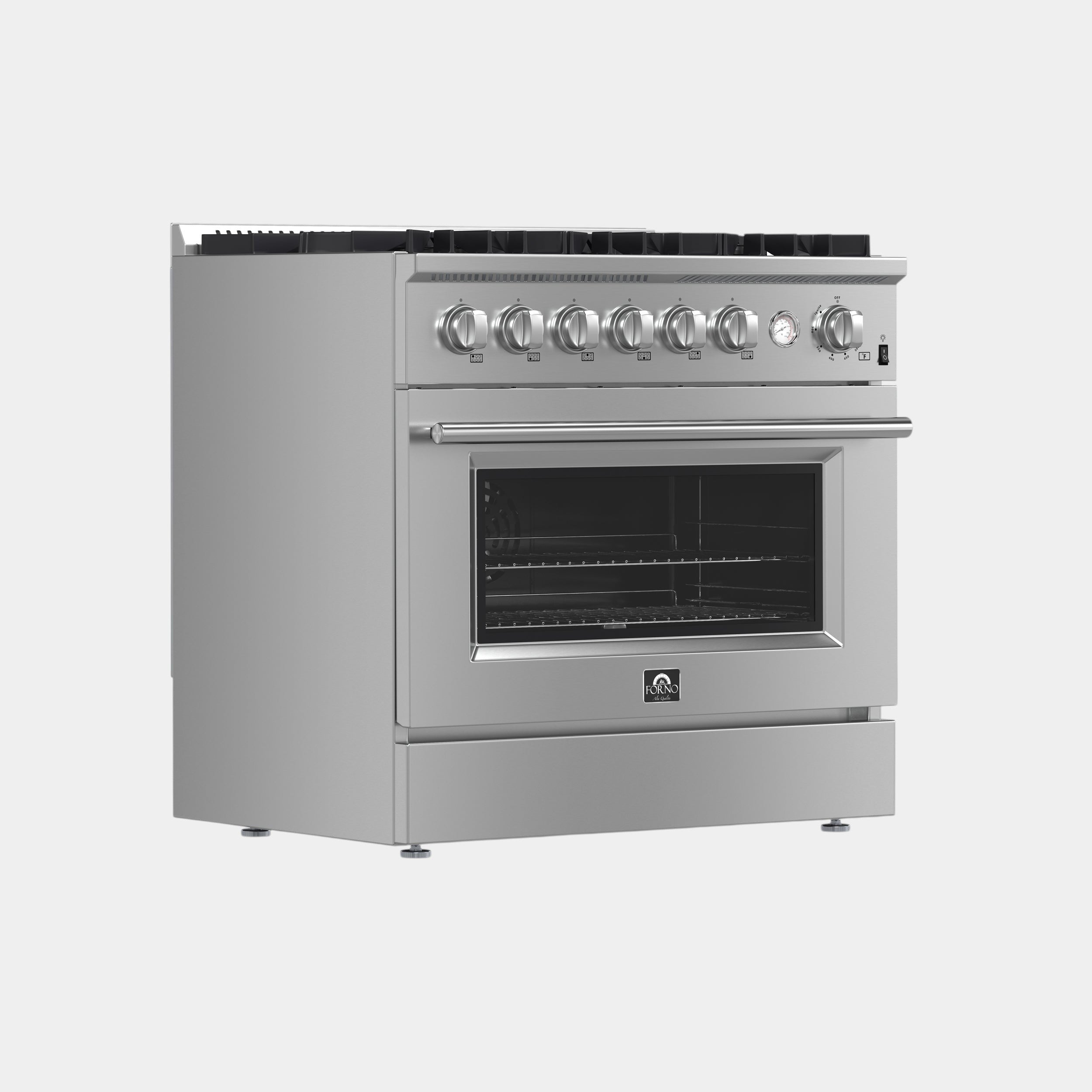 Forno Marco 36 in. 5.36 cu.ft. Stainless Steel Gas Range with 6 Burners | FFSGS6277-36