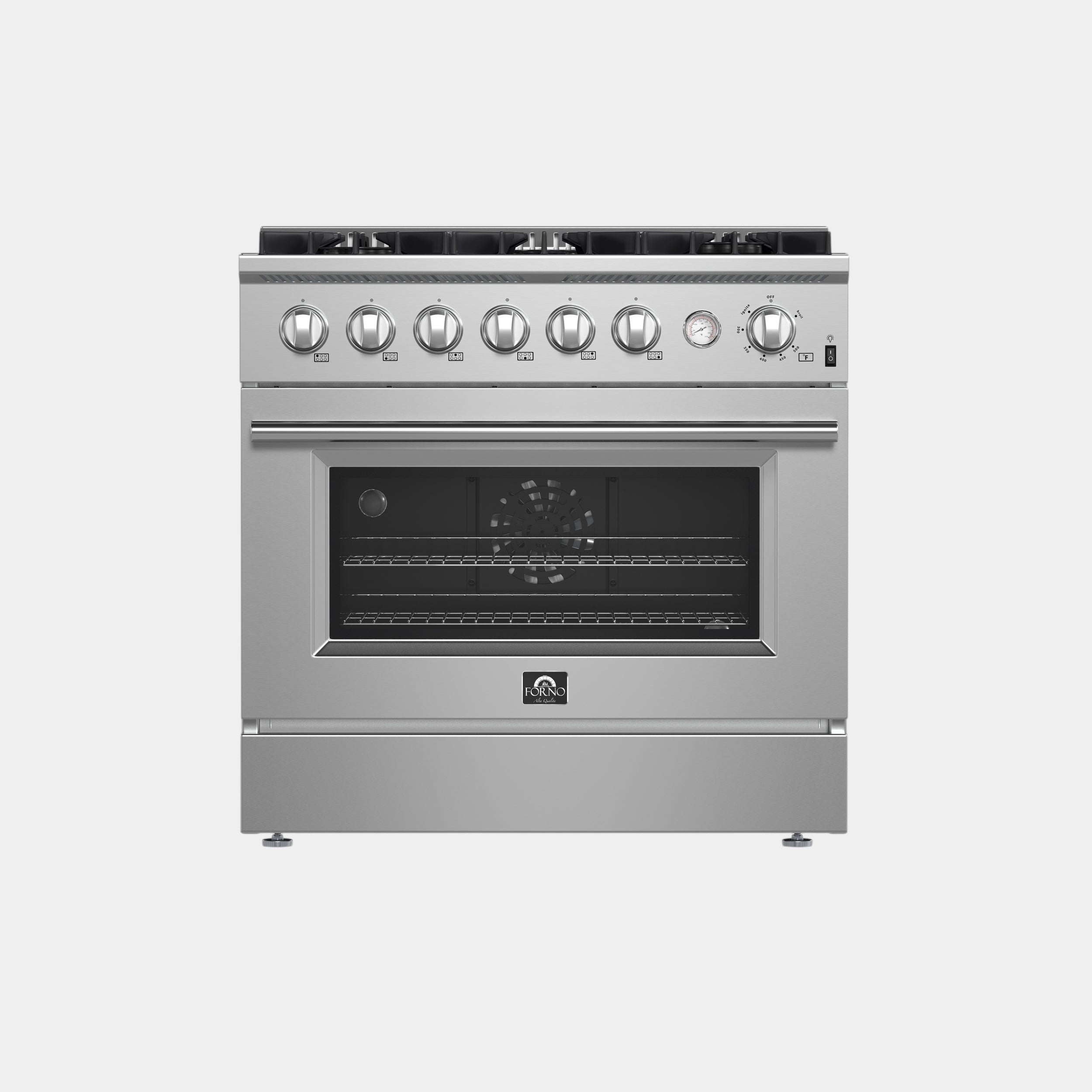 Forno Marco 36 in. 5.36 cu.ft. Stainless Steel Gas Range with 6 Burners | FFSGS6277-36