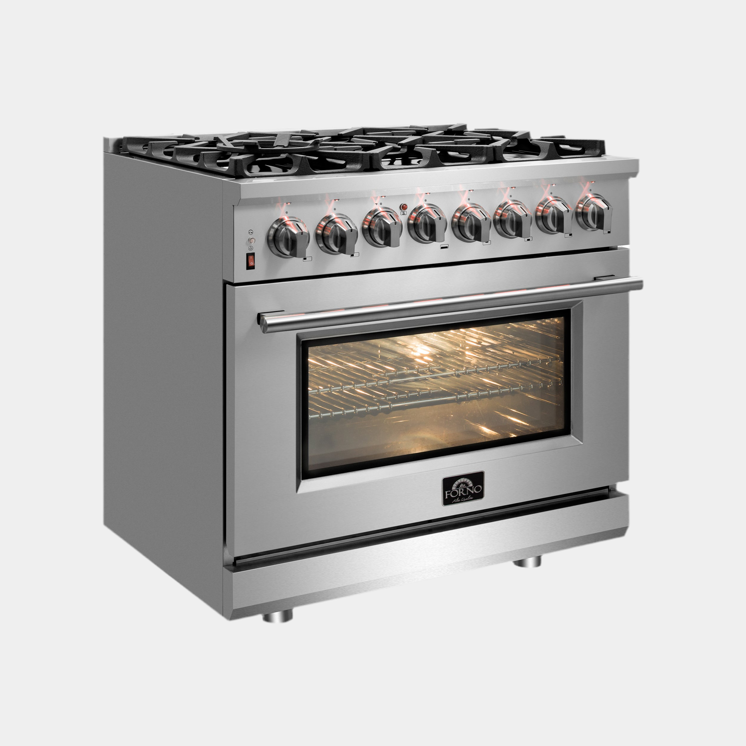 Forno Massimo 30-Inch Freestanding Dual Fuel Range, 4 Burners, Double Convection Ovens