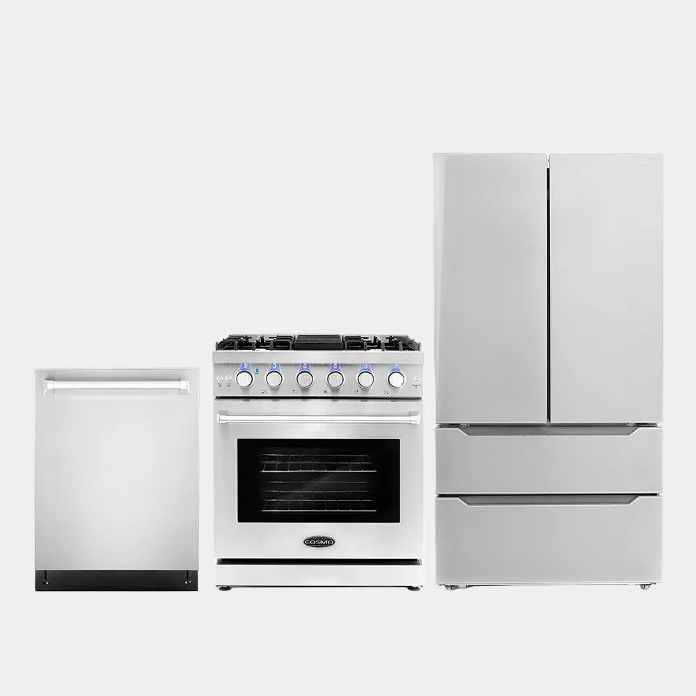 Cosmo Package - 30 in. Gas Range, Dishwasher and Refrigerator | COS-3PKG-011