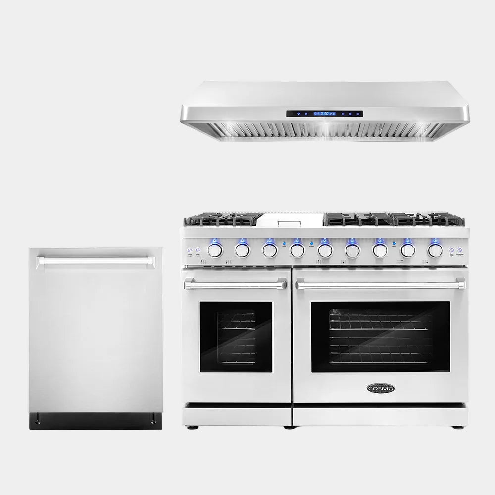 Cosmo Package - 48 in. Gas Range, Range Hood, and Dishwasher | COS-3PKG-048