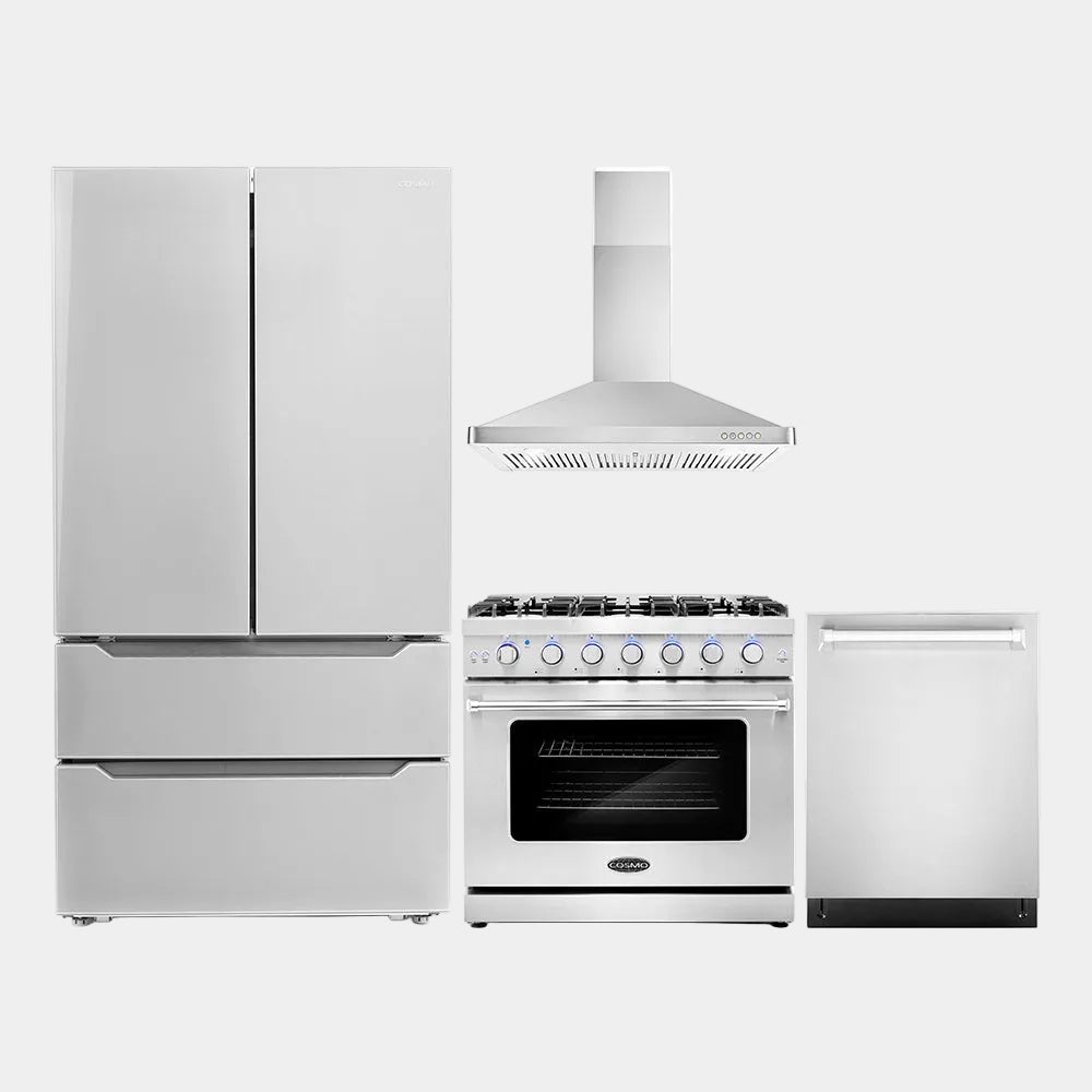 Cosmo Package - 36 in. Gas Range, Range Hood, Refrigerator and Dishwasher | COS-4PKG-108
