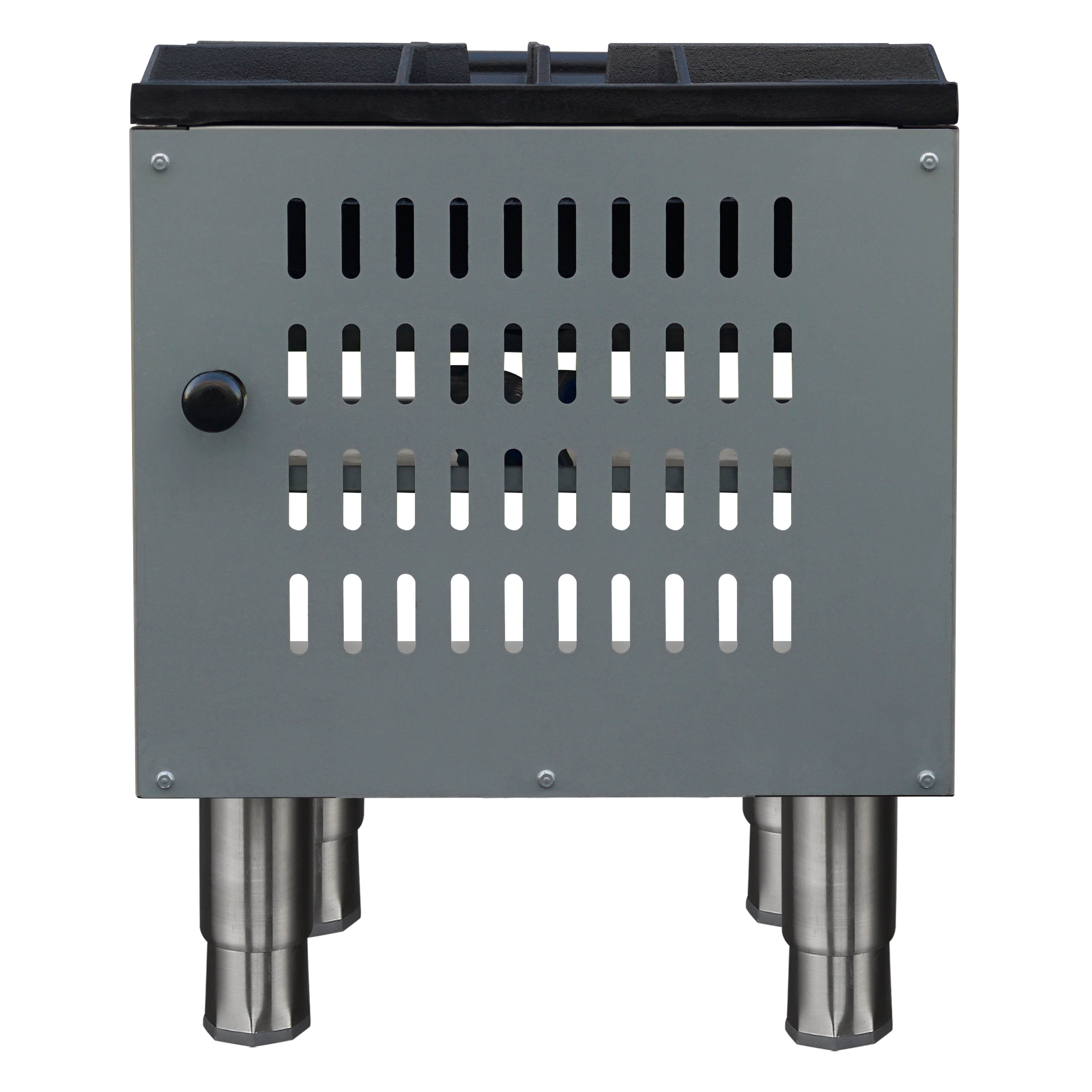 Forno Commerciale gas stock pot range, 1 powerful 3-ring burner, 80,000 BTU, durable stainless steel, heavy-duty cast iron grate