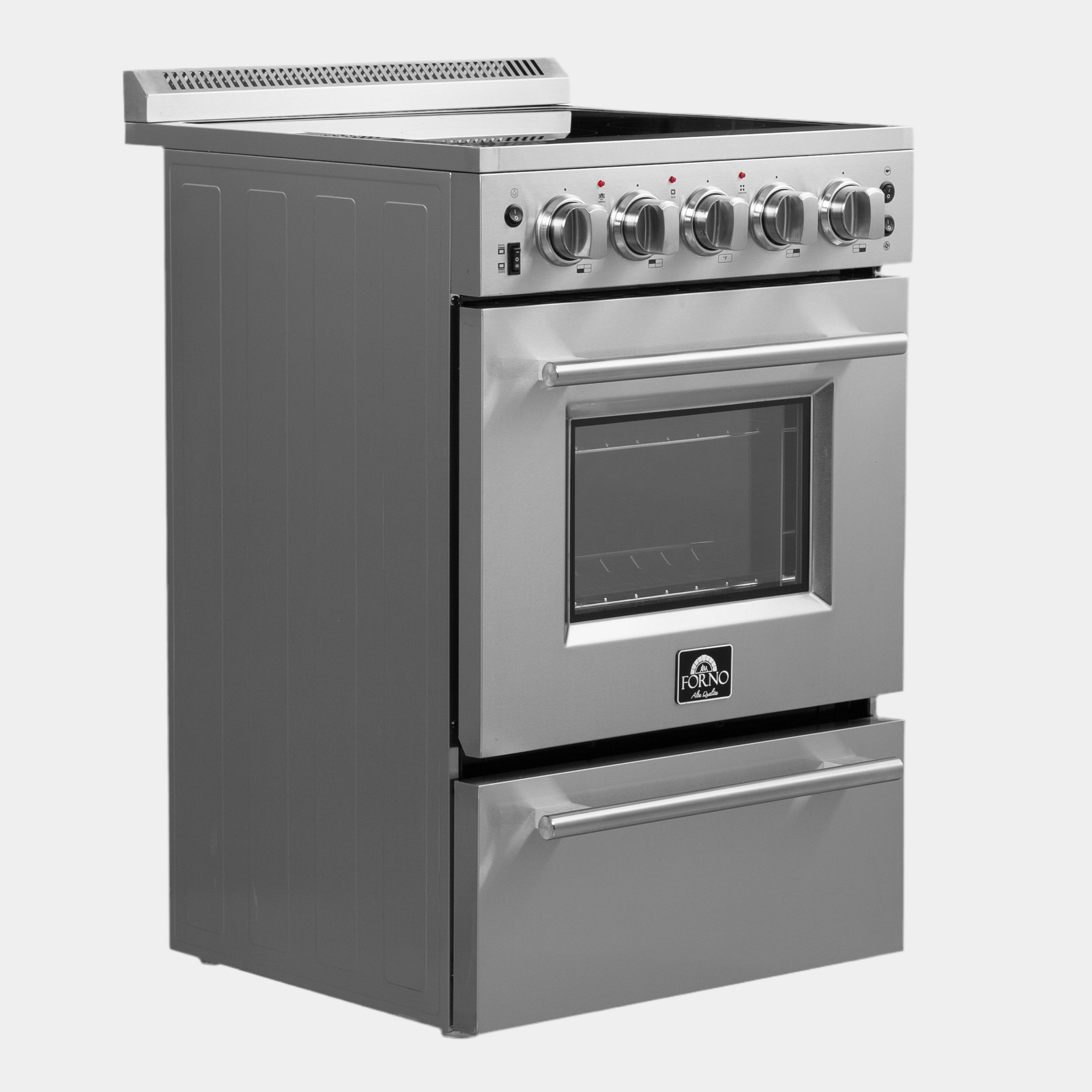 Forno Loiano 24 Inch Freestanding Electric Range Stainless Steel with Storage Drawer