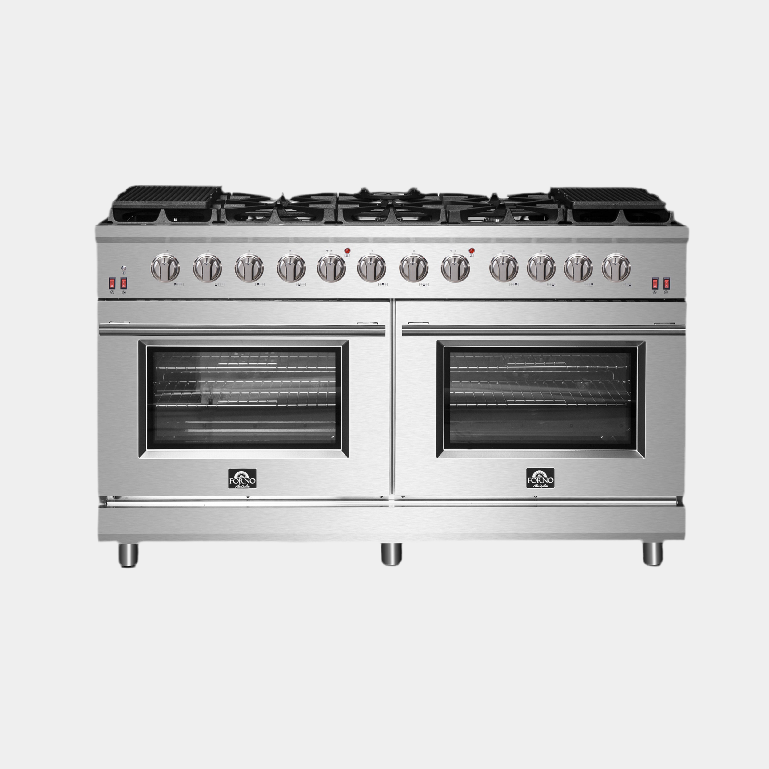 Forno Massimo 60-Inch Freestanding Gas Range, 10 Burners, True Convection Oven